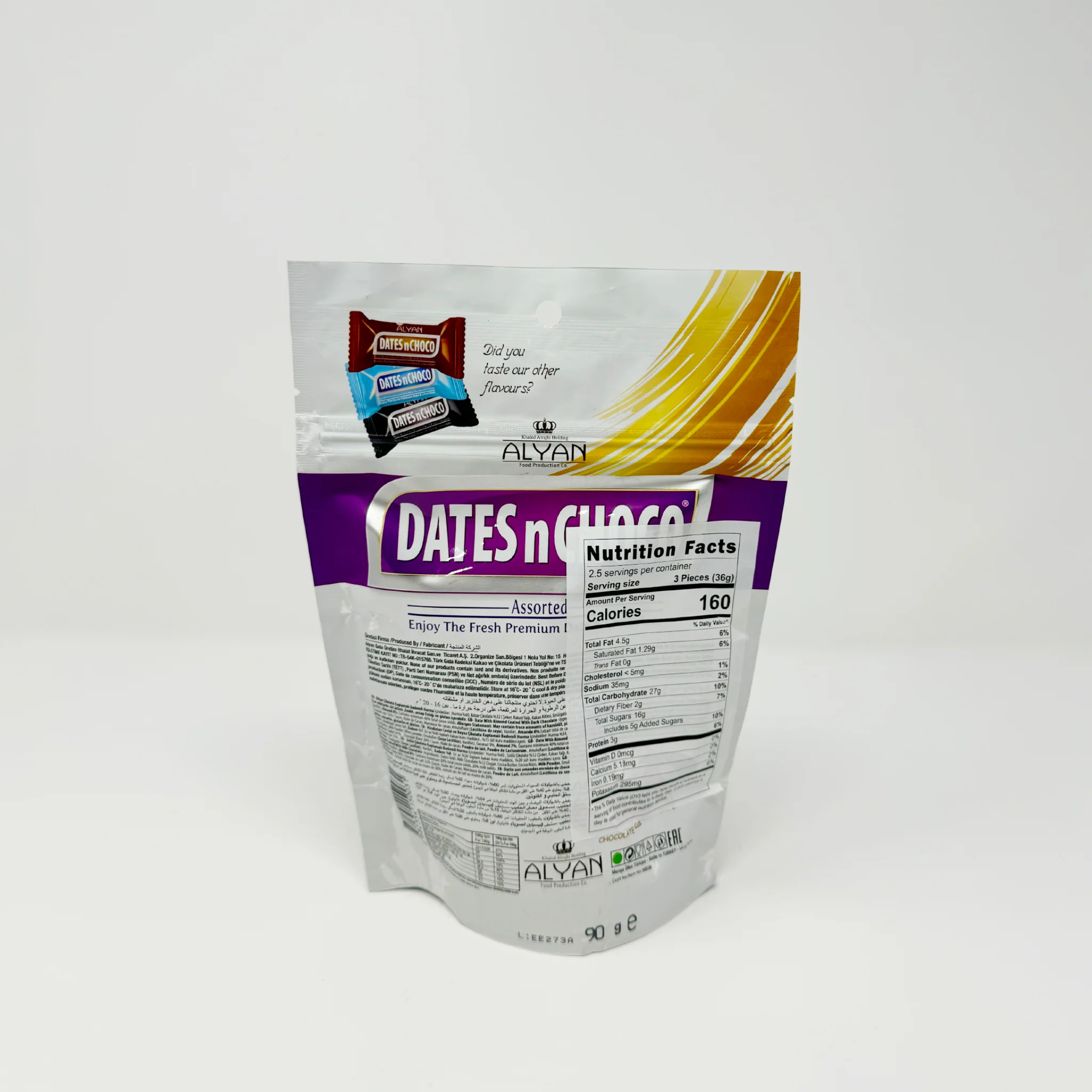Alyan Chocolate Dates with nuts 90g - Image 2