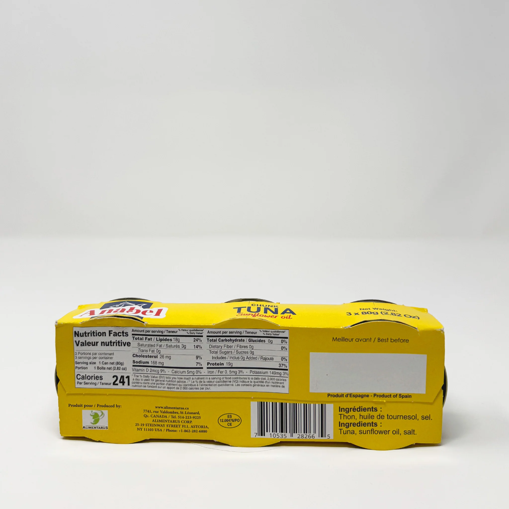 Anabel thon chunk tuna sunflower oil 3x80 g - Image 2