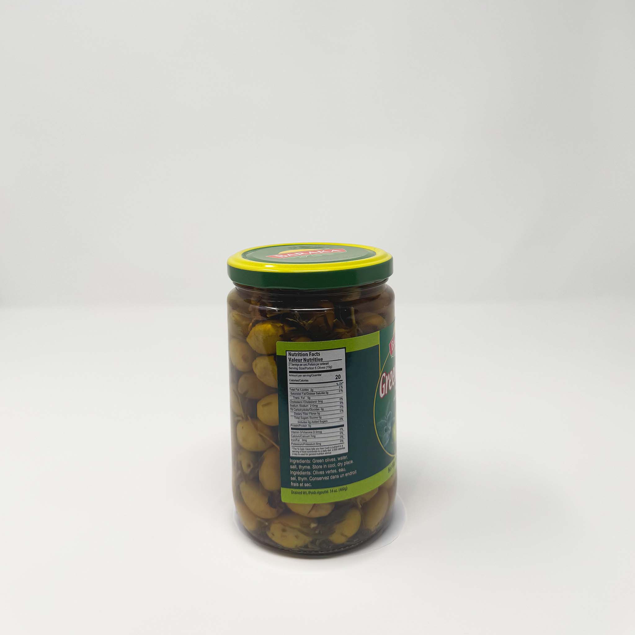 Baraka green olives w/thyme 660g - Image 2