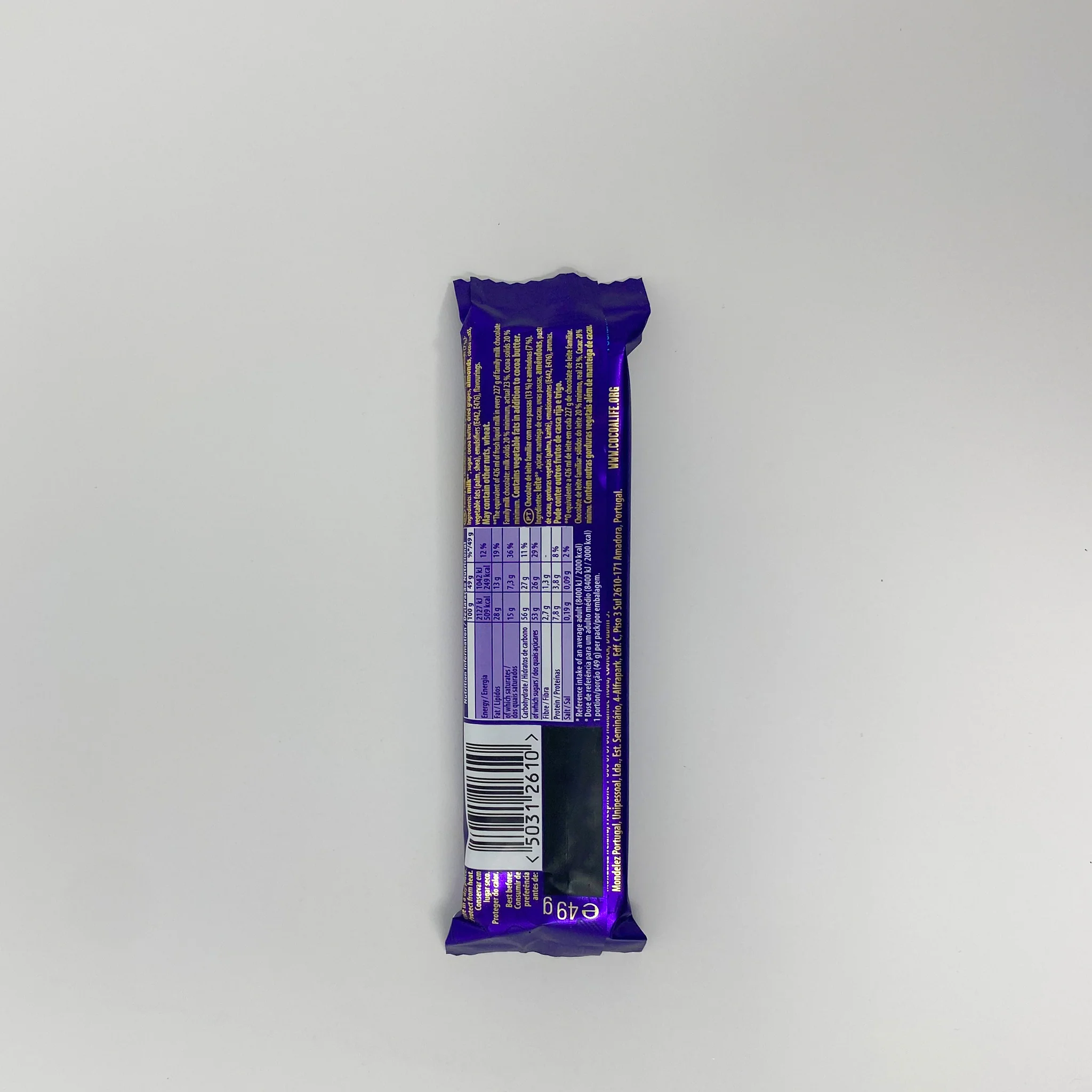 Cadbury Dairy milk fruit & nuts chocolate 49g - Image 2