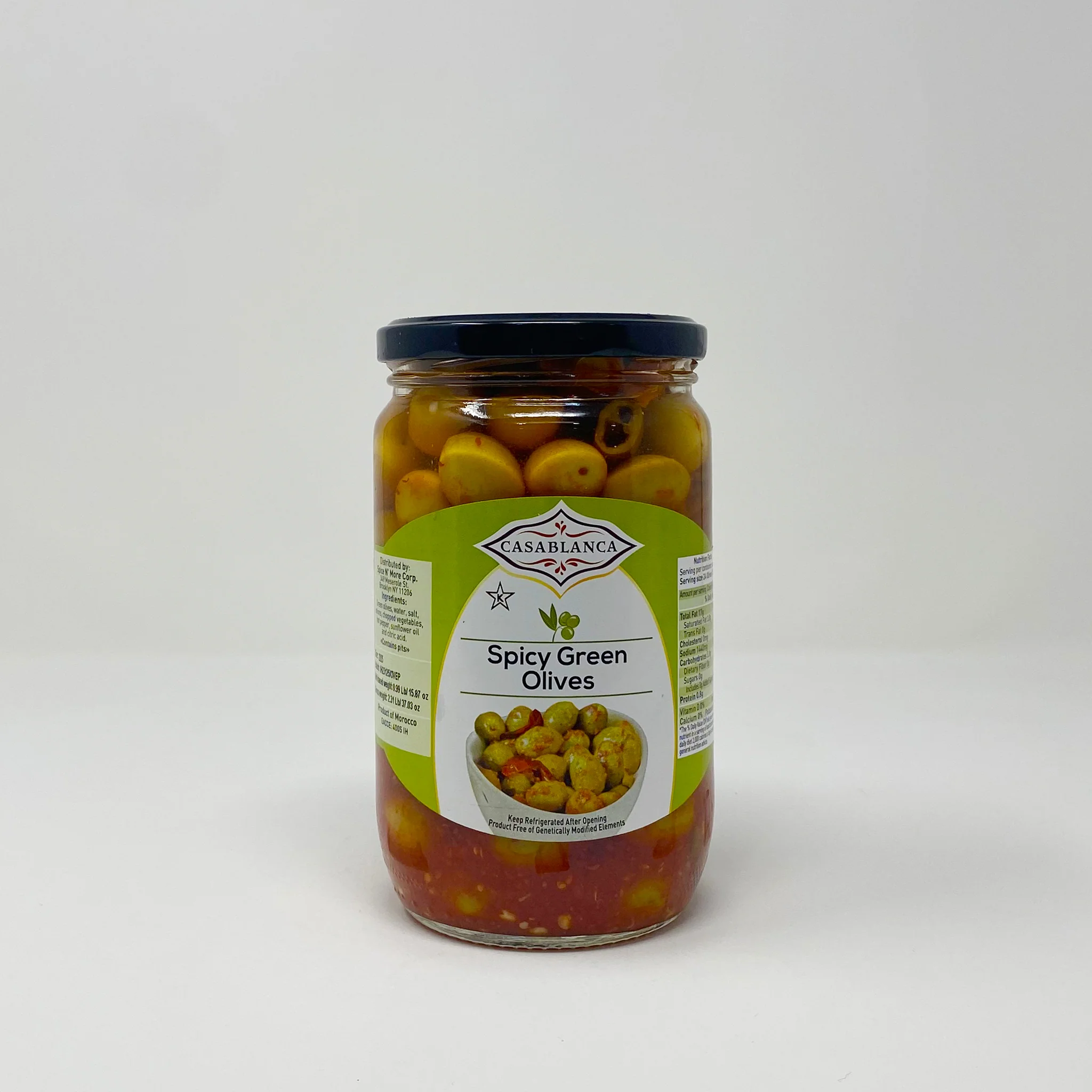 Casablanca Moroccan spicy green olive glass
