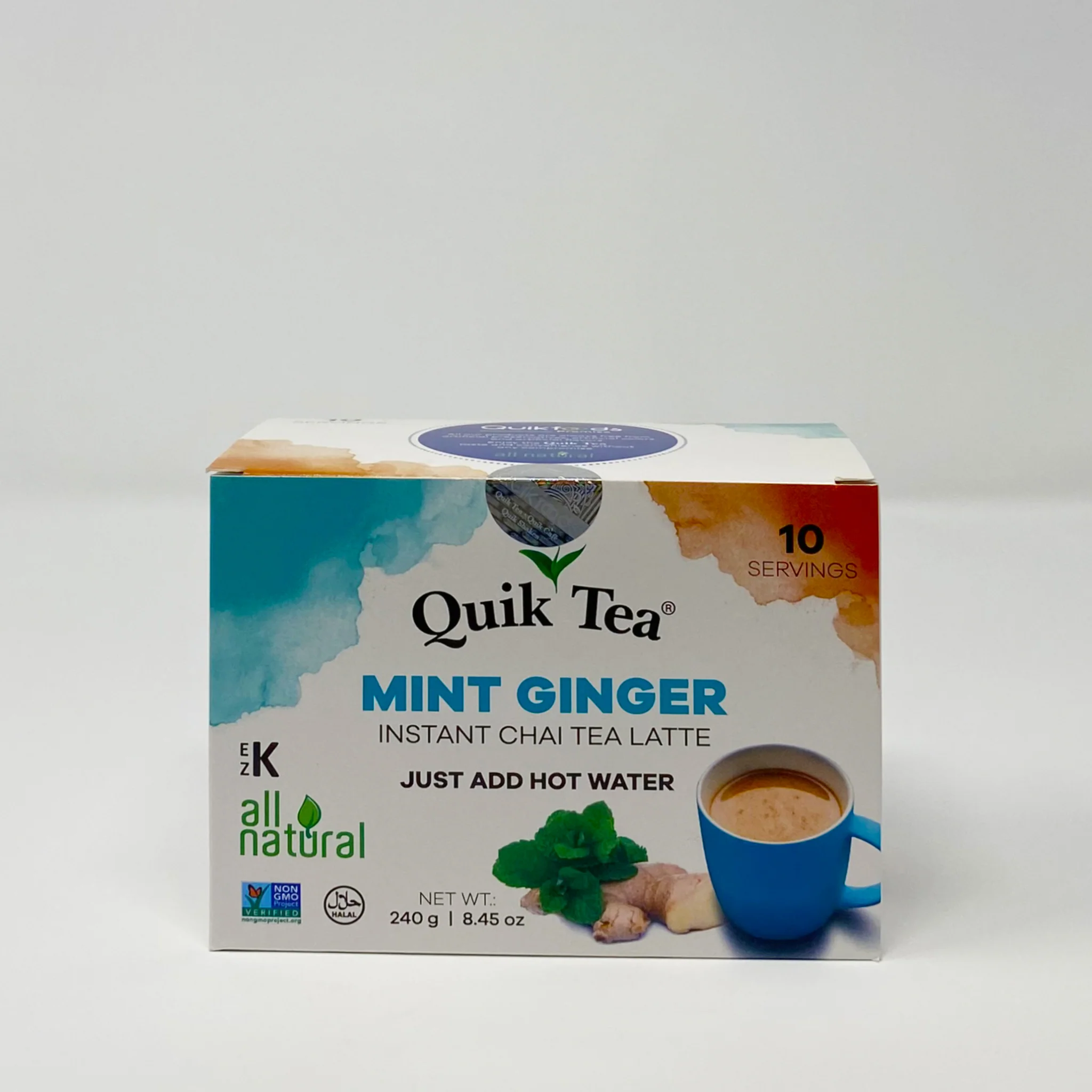 Quik Tea mint ginger instant chai tea latte 10 bags
