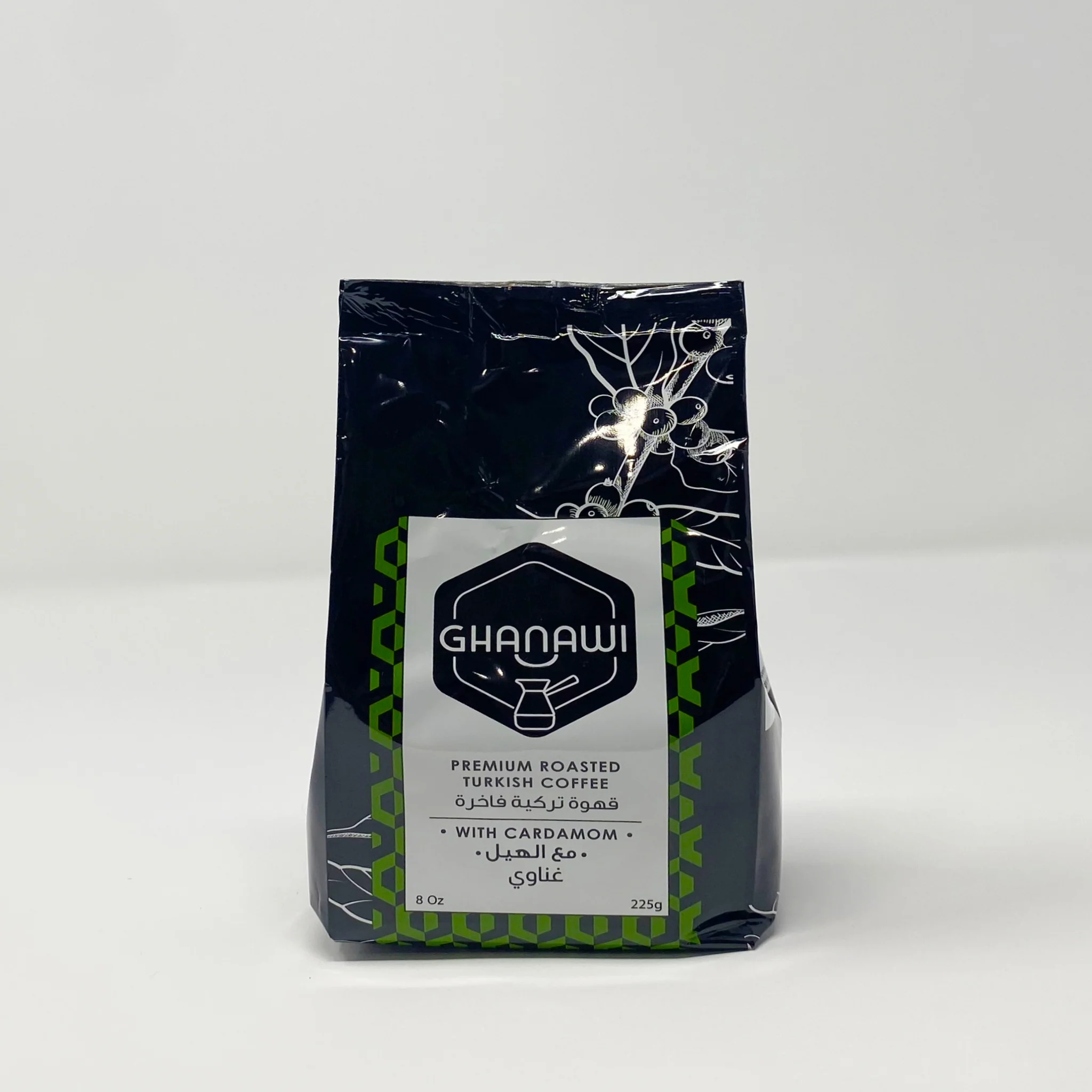 Ghanawi Premium Roasted Turkish Coffee W/cardamom 225g