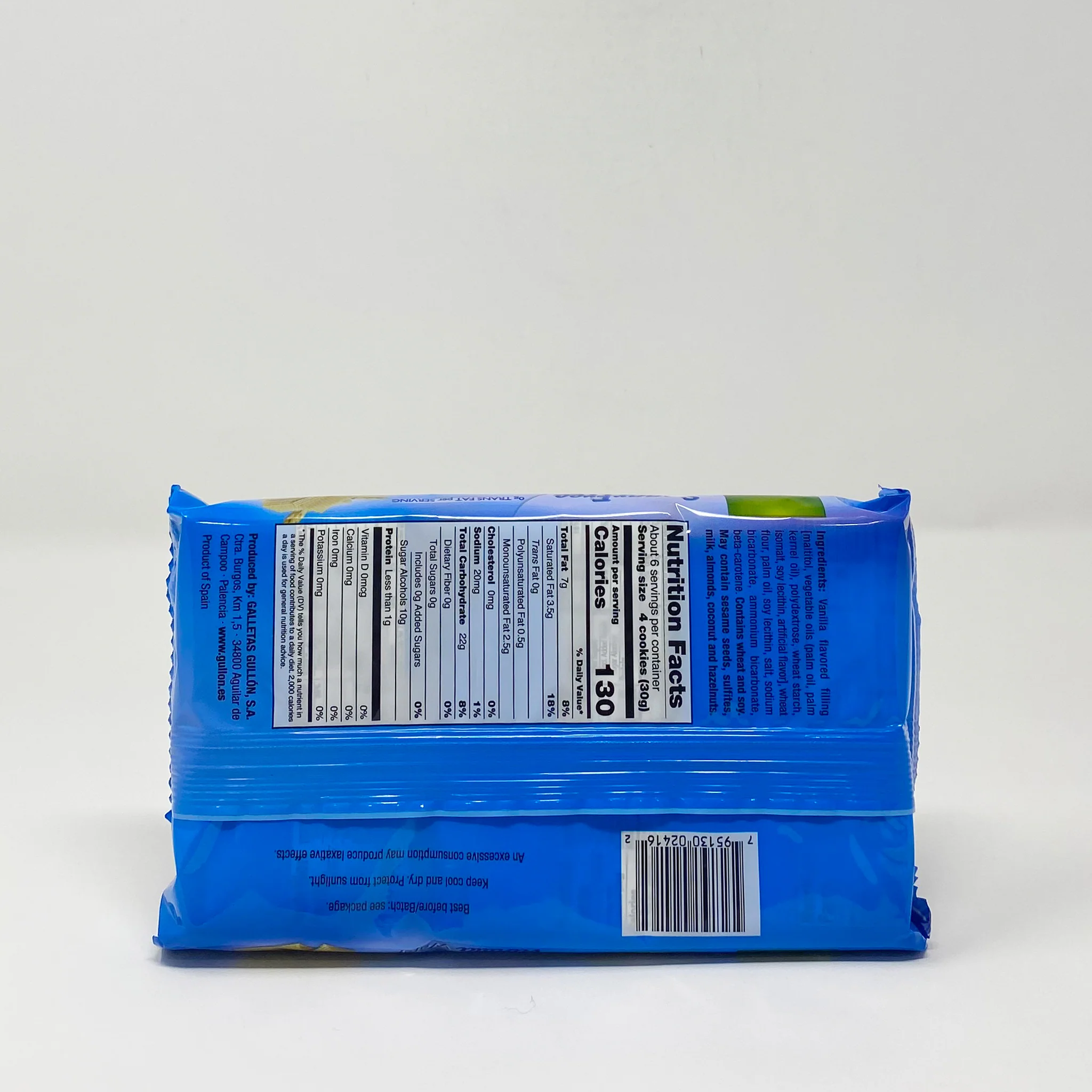 Gullon Sugar free Vanilla wafer 180g - Image 2