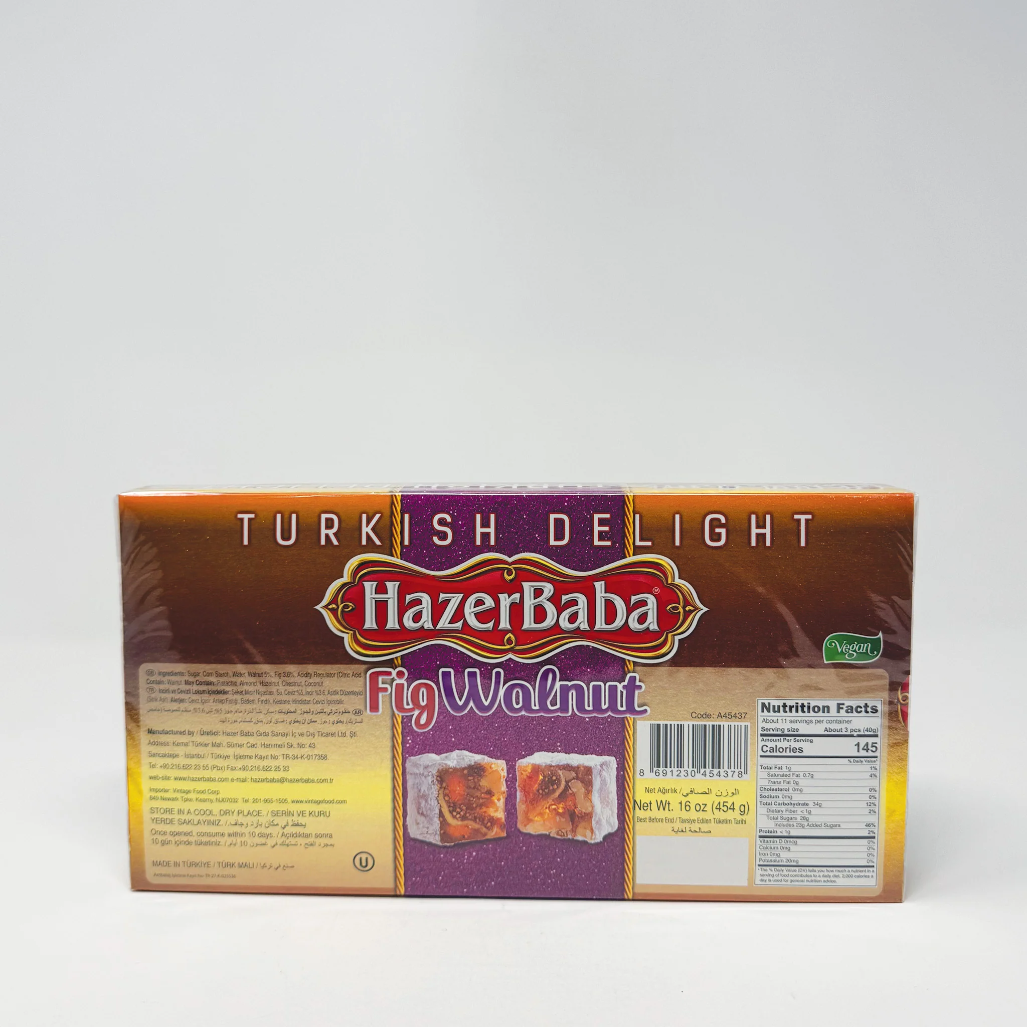 HazerBaba Turkish Delight Fig Walnut 454g - Image 2
