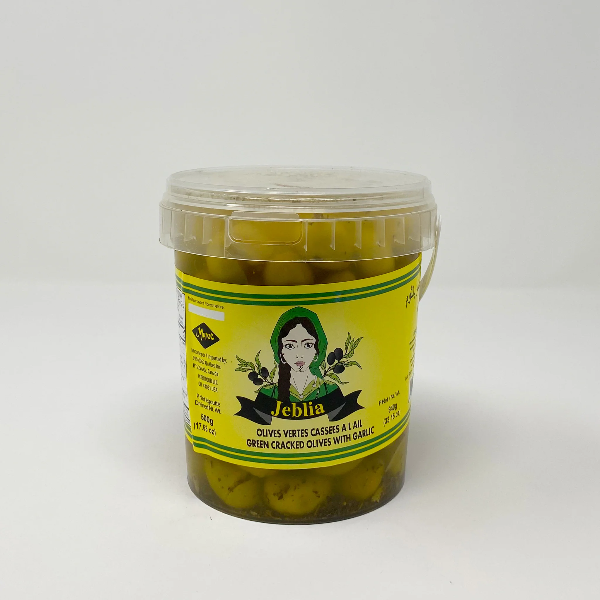 Jeblia Green Cracked olives with garlic