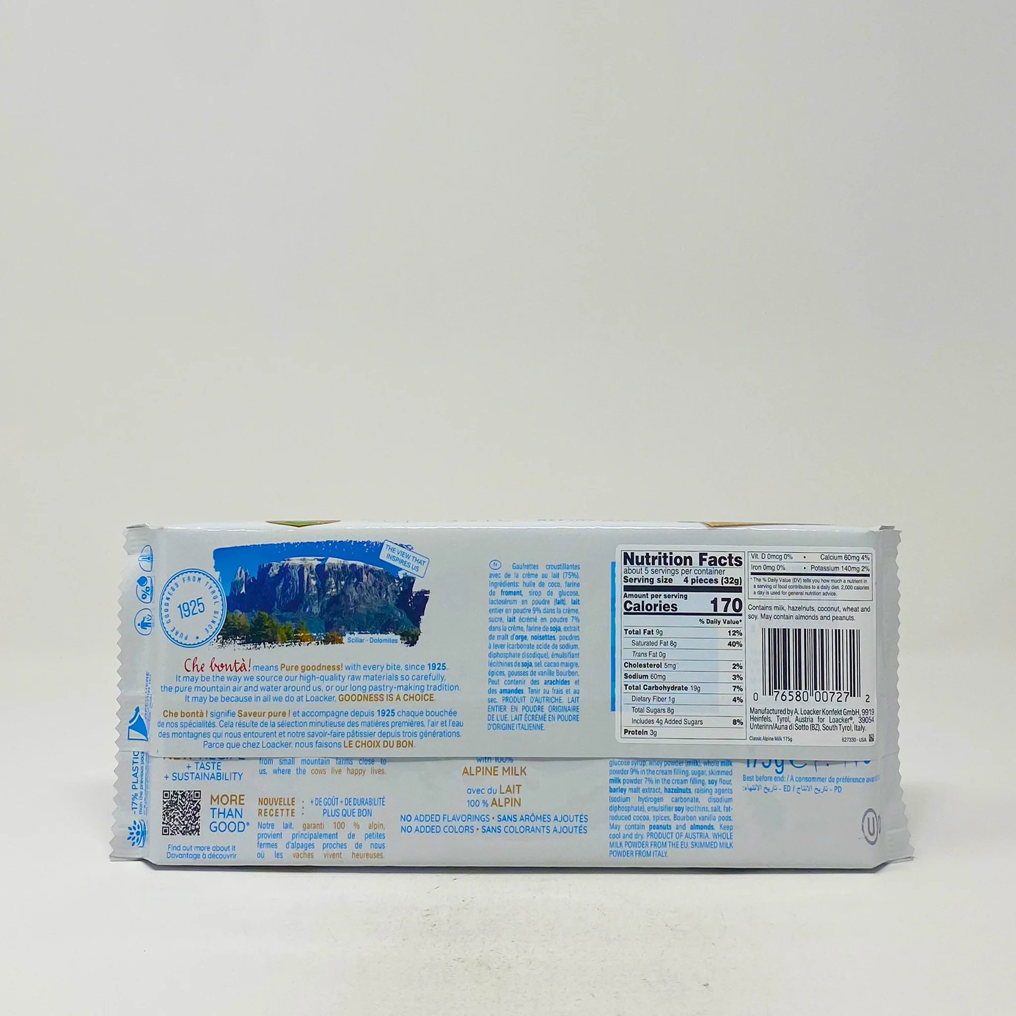 Loacker Alpine milk wafer 175g - Image 2