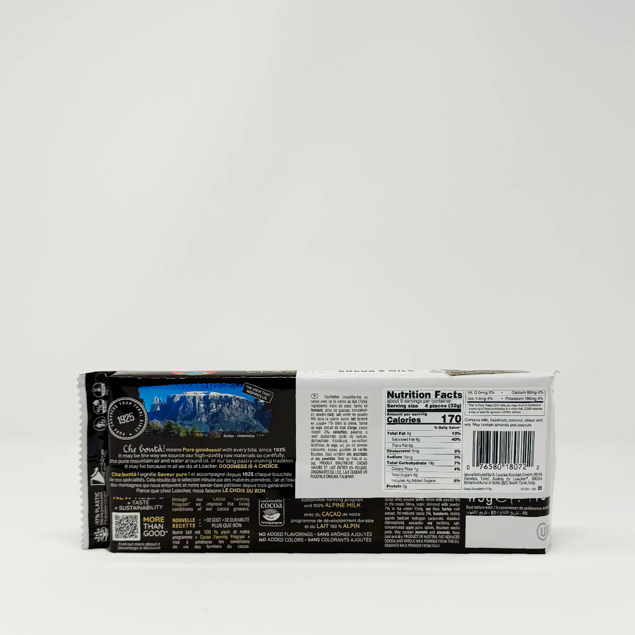 Loacker Classic cocoa and milk 175g - Image 2