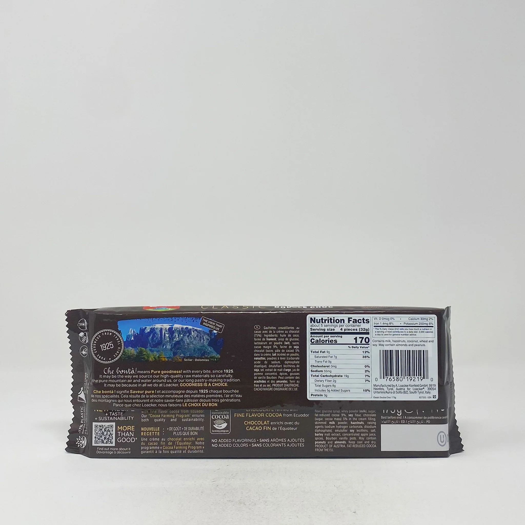 Loacker Double chocolate wafer 175g - Image 2