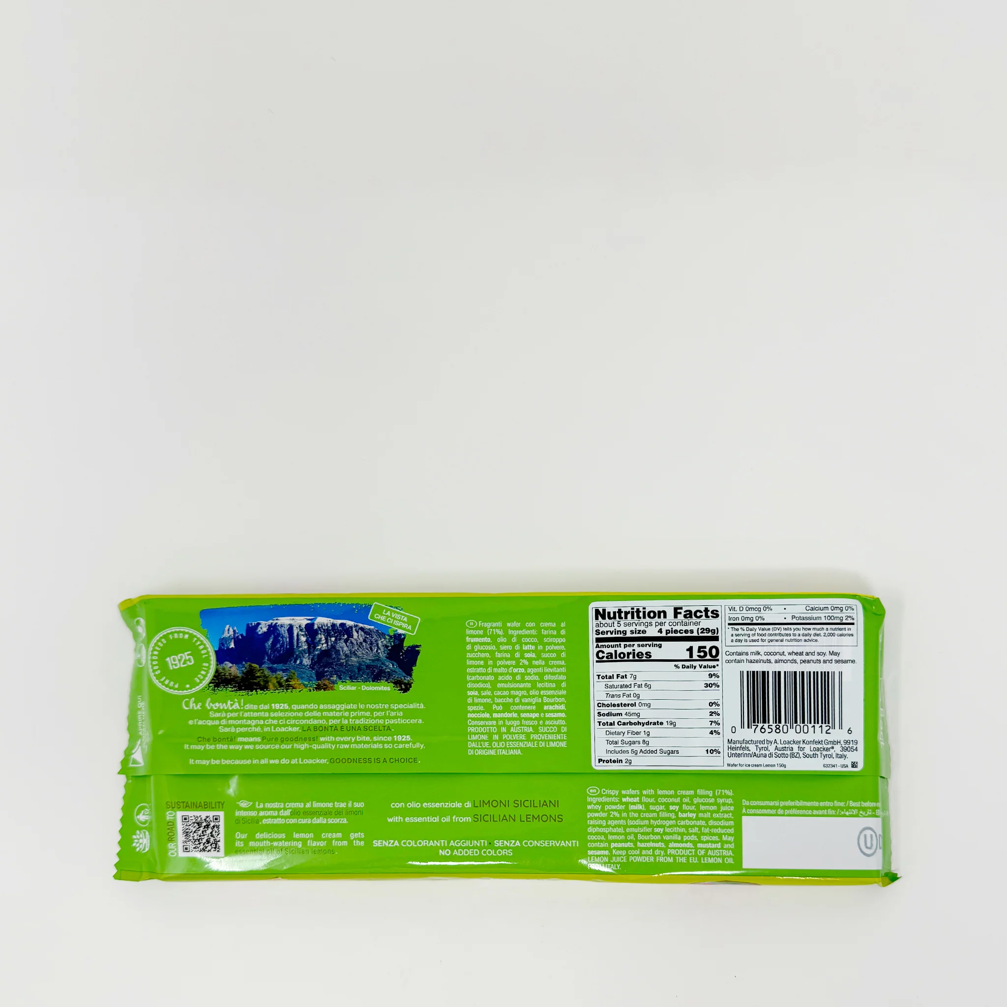 Loacker lemon wafer 150g - Image 2