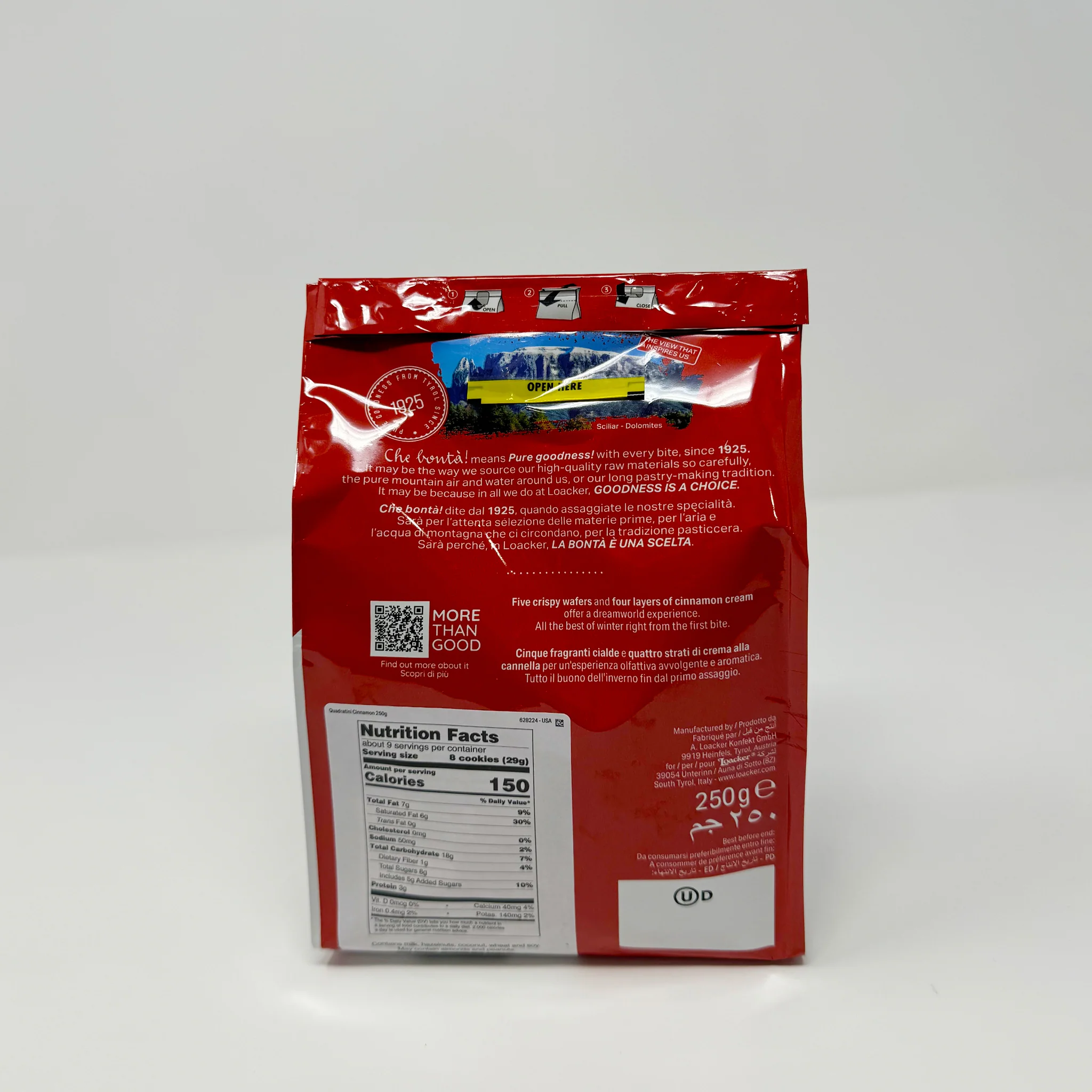 Loacker Quadrating Cinamon Cannella 250g - Image 2