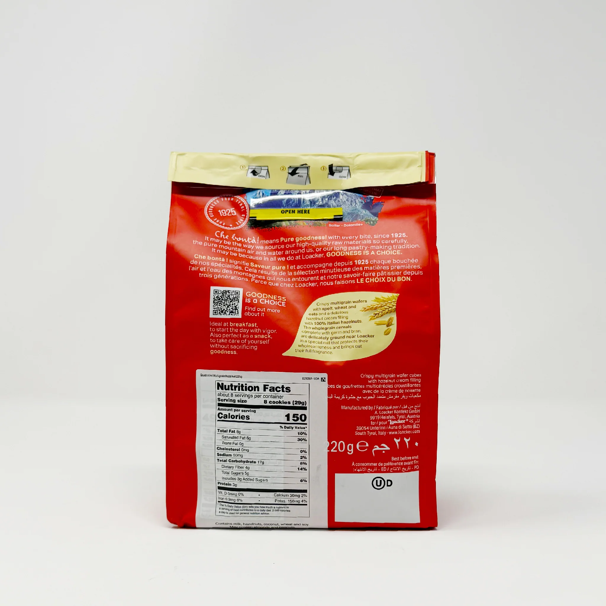 Loacker Quadratini Hazelnut 220g - Image 2