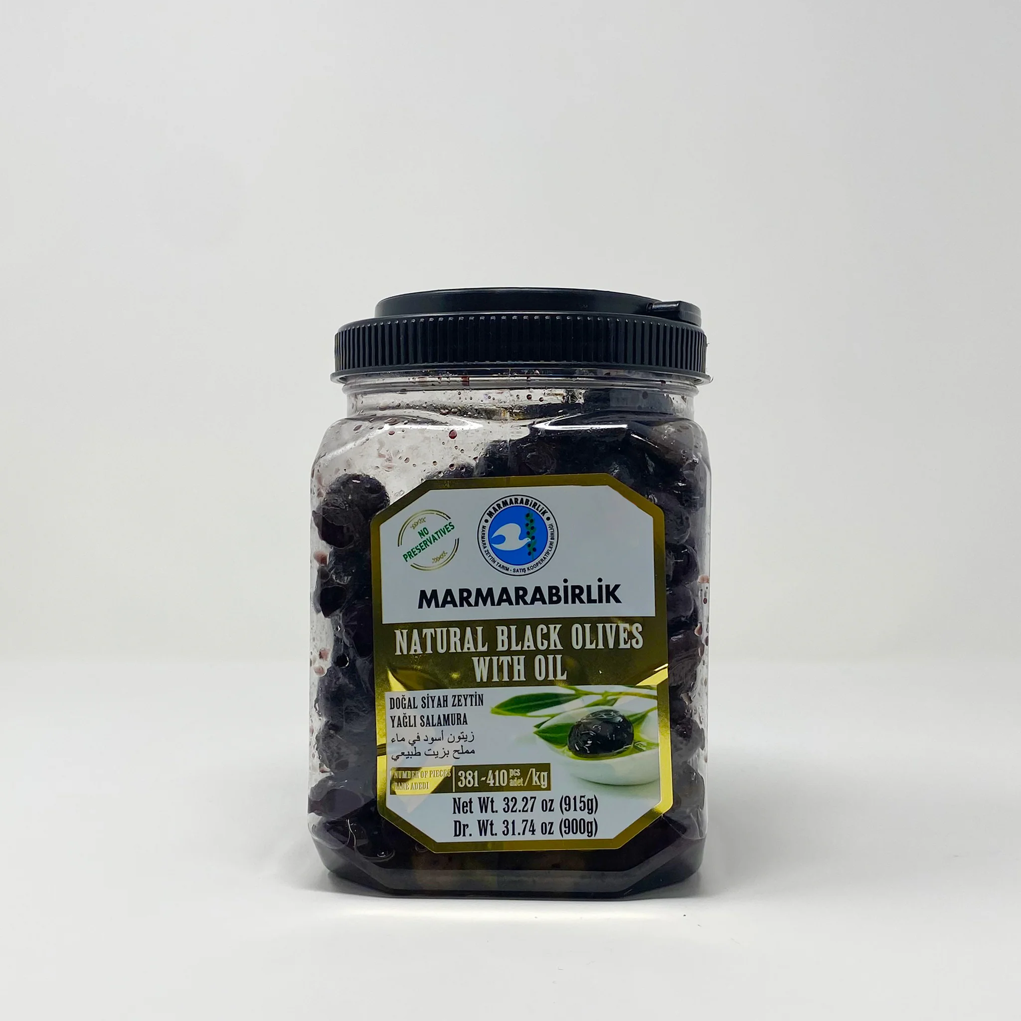 Marmarabirlik black olives with oil 900 g