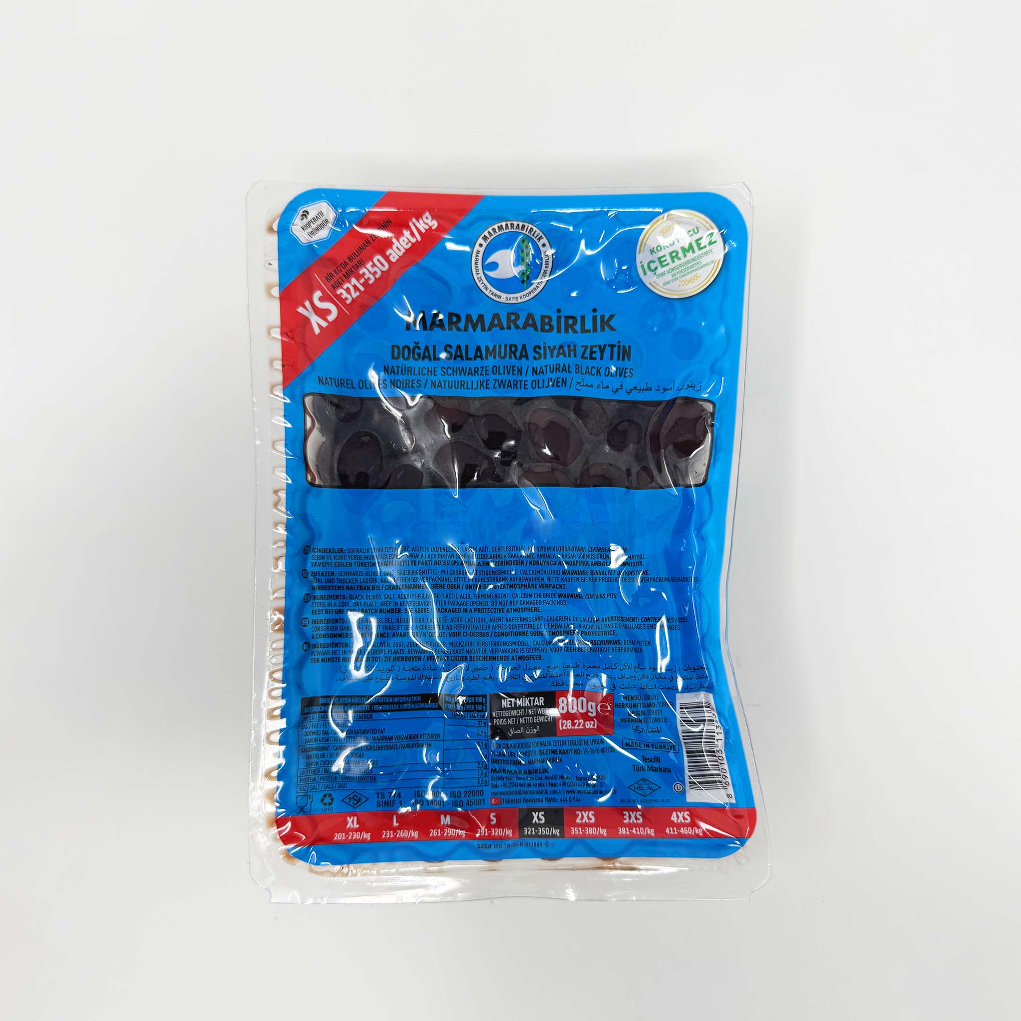Marmarabirlik dried black olives XS 800g