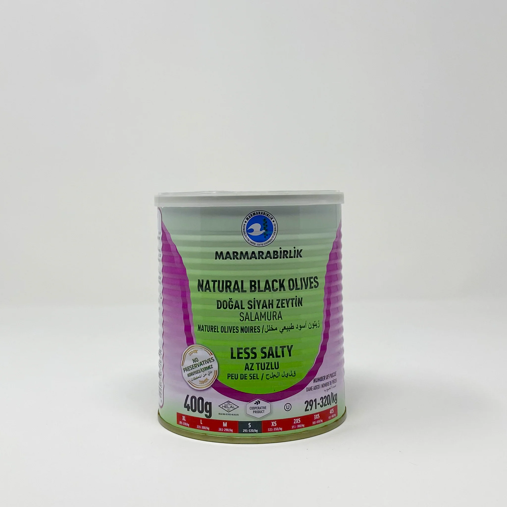 Marmarabirlik natural black olives can