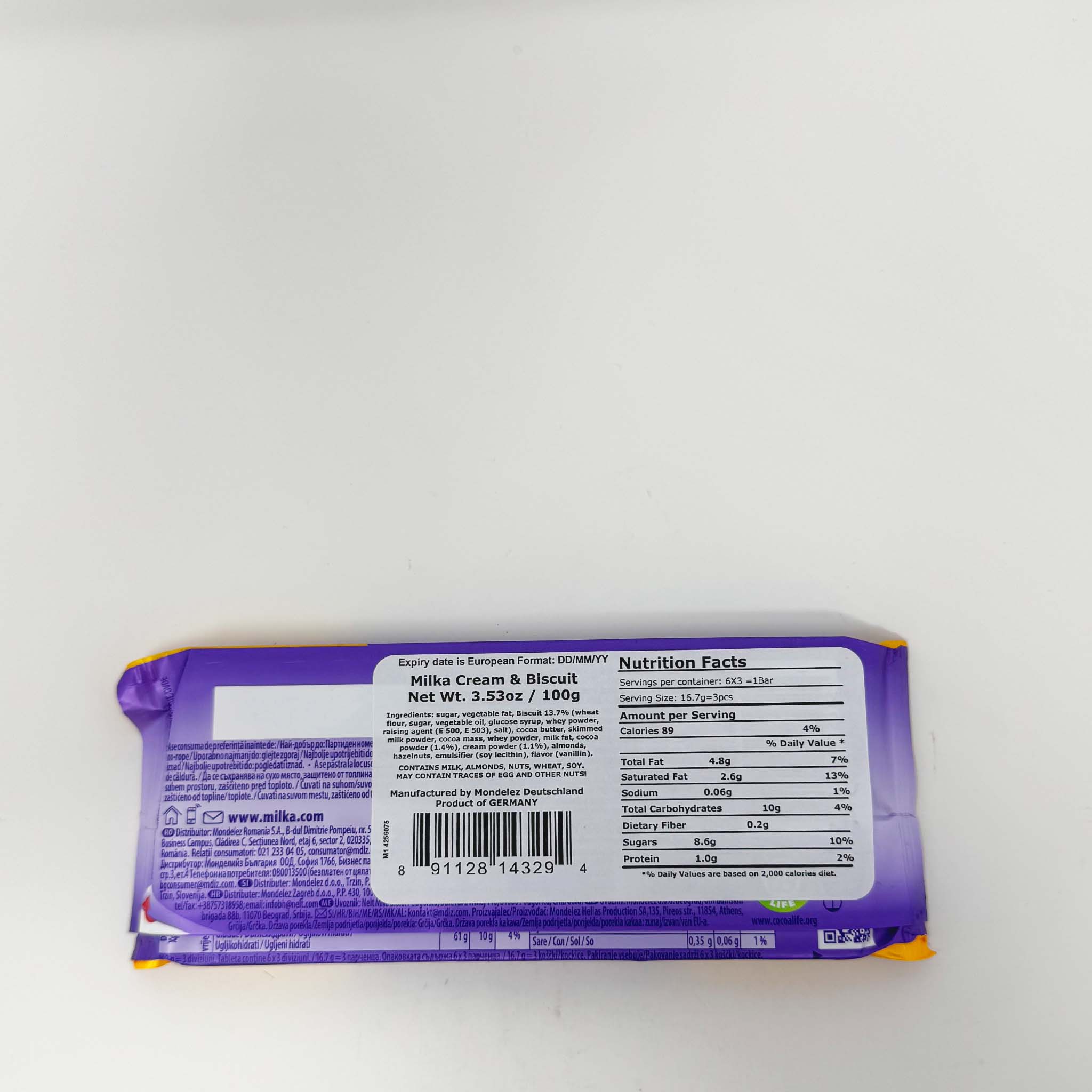 Milka caramel & biscuit chocolate 100g - Image 2