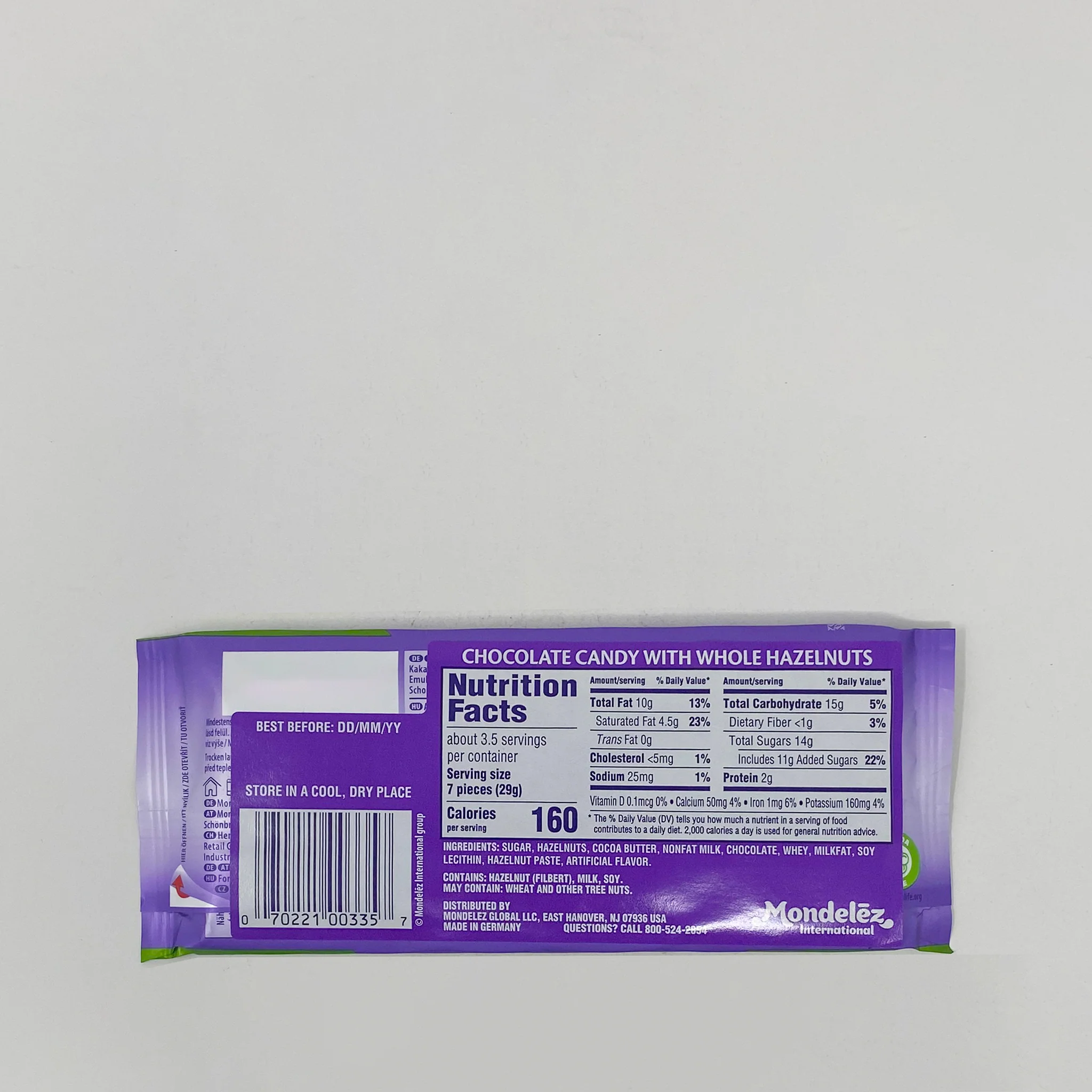 Milka chocolate and whole hazelnut 100g - Image 2