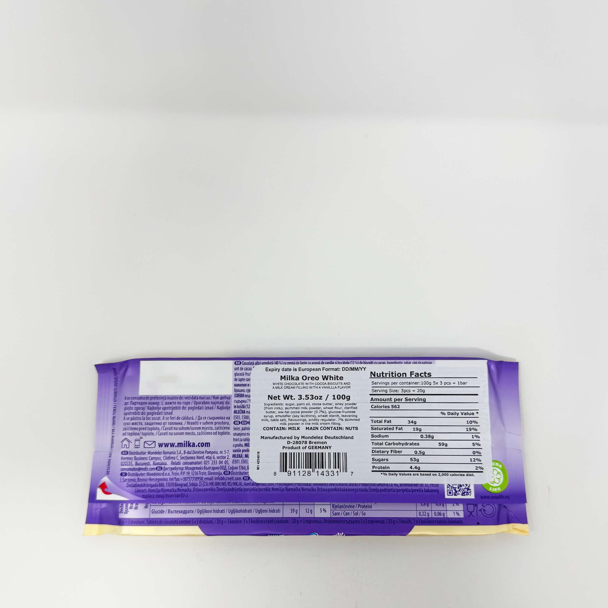 Milka oreo white chocolate 100g