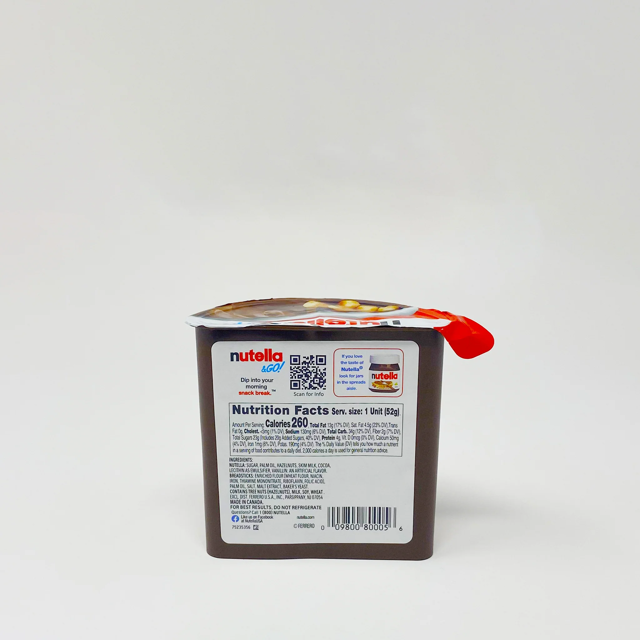 Nutella Chocolate W/ Breadsticks & go 52g - Image 2