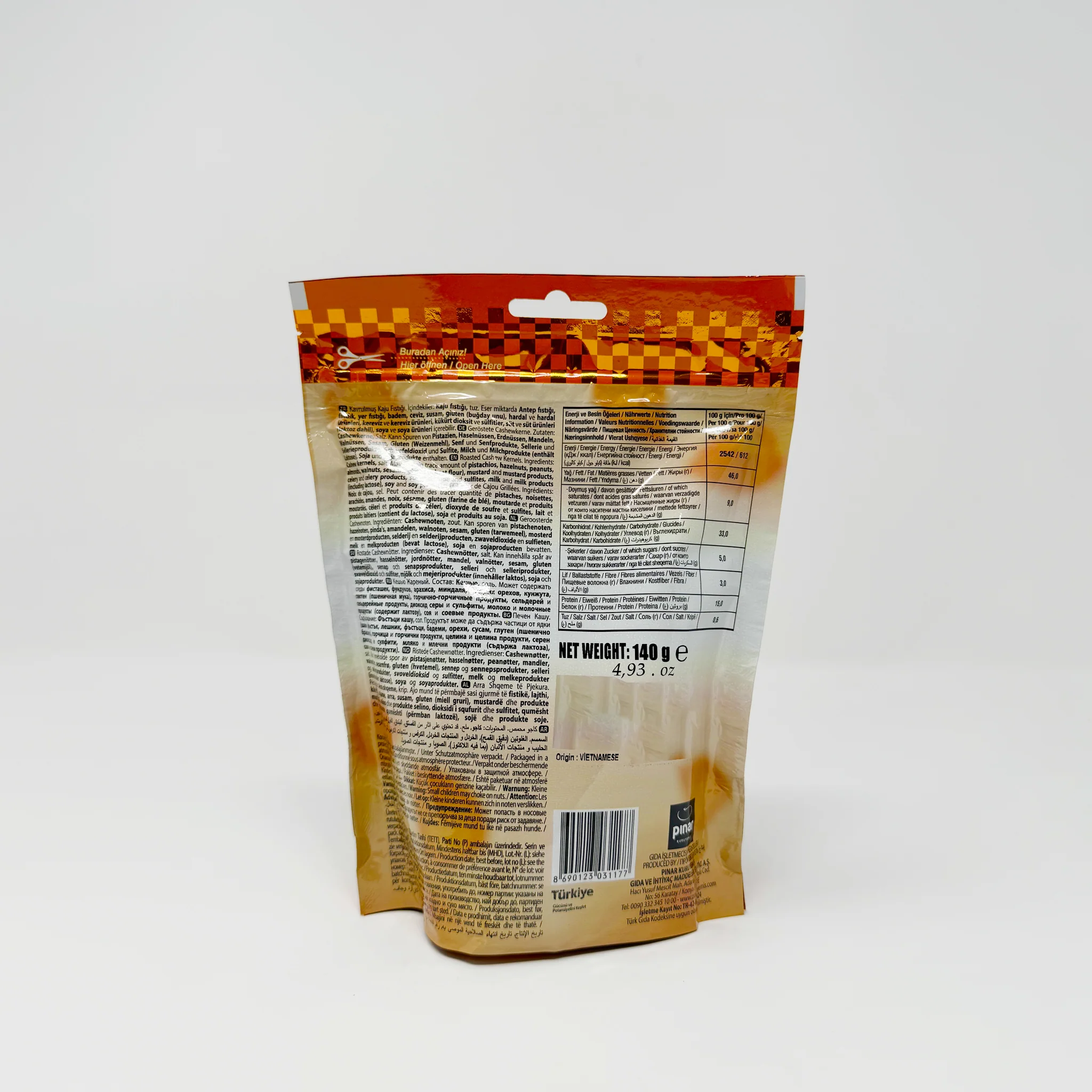 Pinar Roosted Cashew Kernels 140g - Image 2