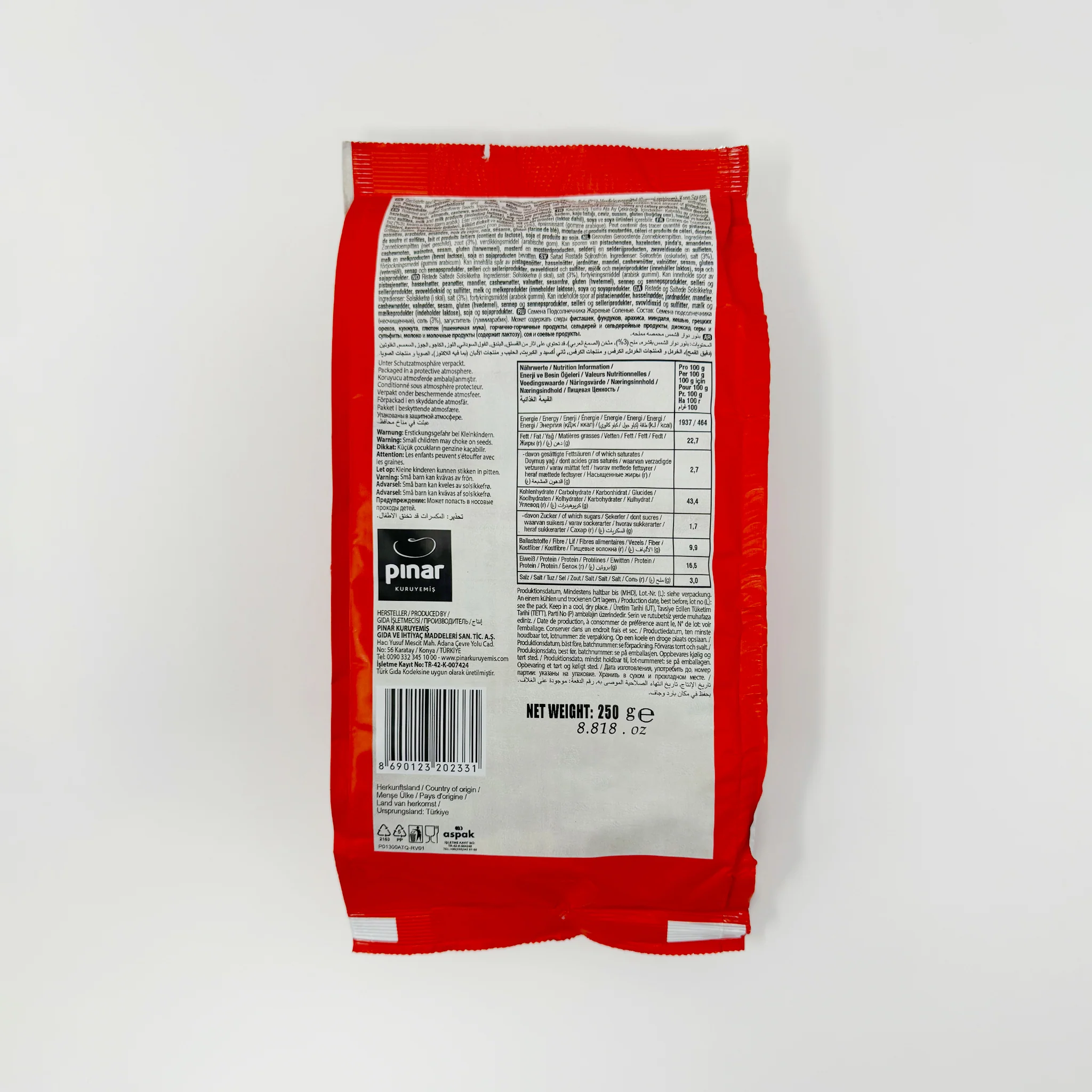 Pinar Sunflower roosted and Slated seeds 250g - Image 2