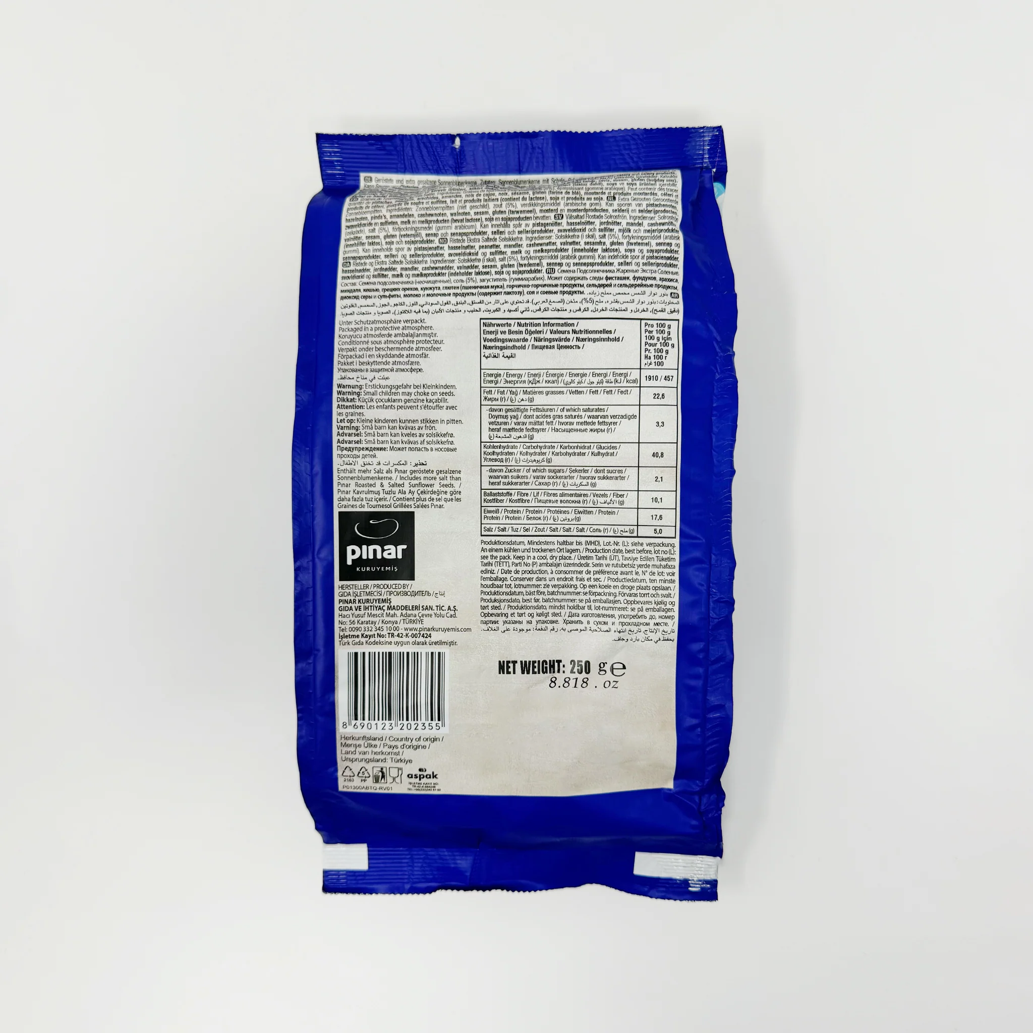 Pinar Sunflower roosted, Extra salted seeds 250g - Image 2