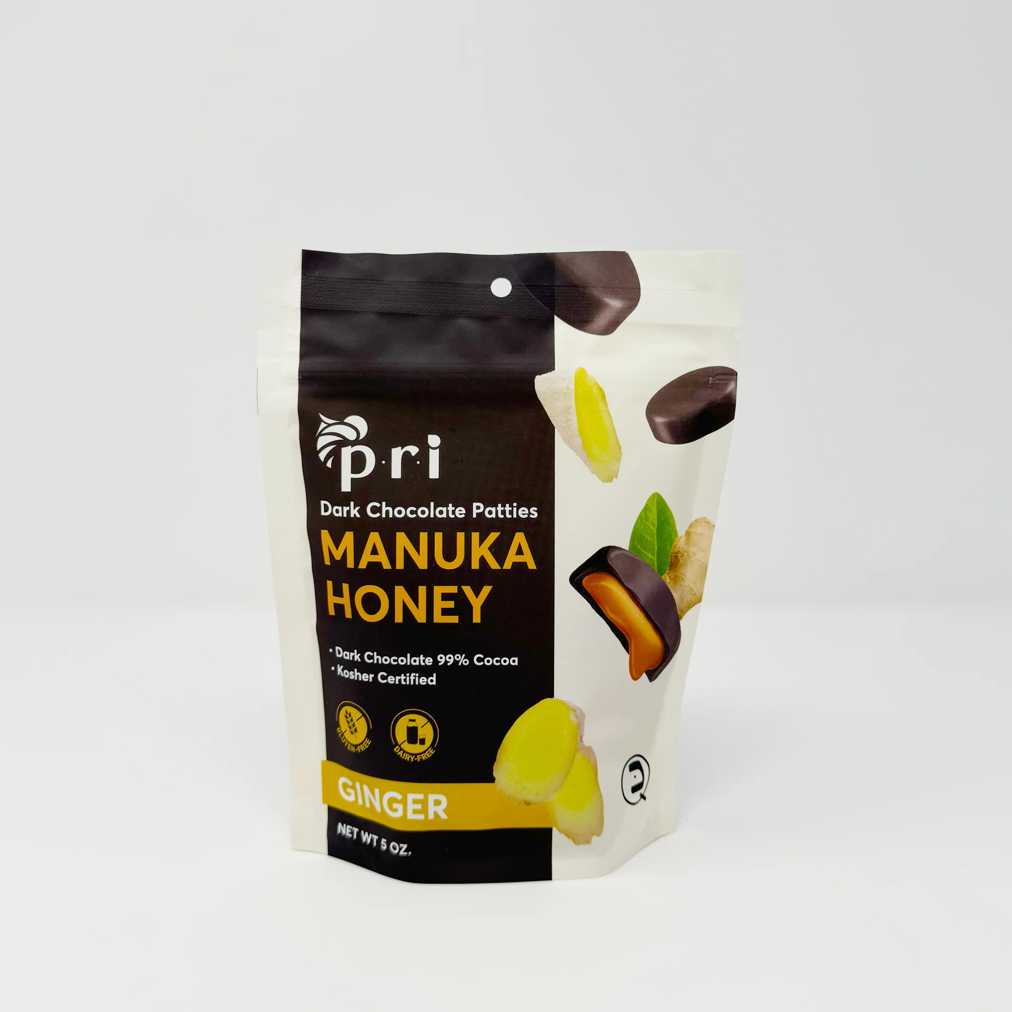Pri Dark chocolate Ginger patties 5 oz