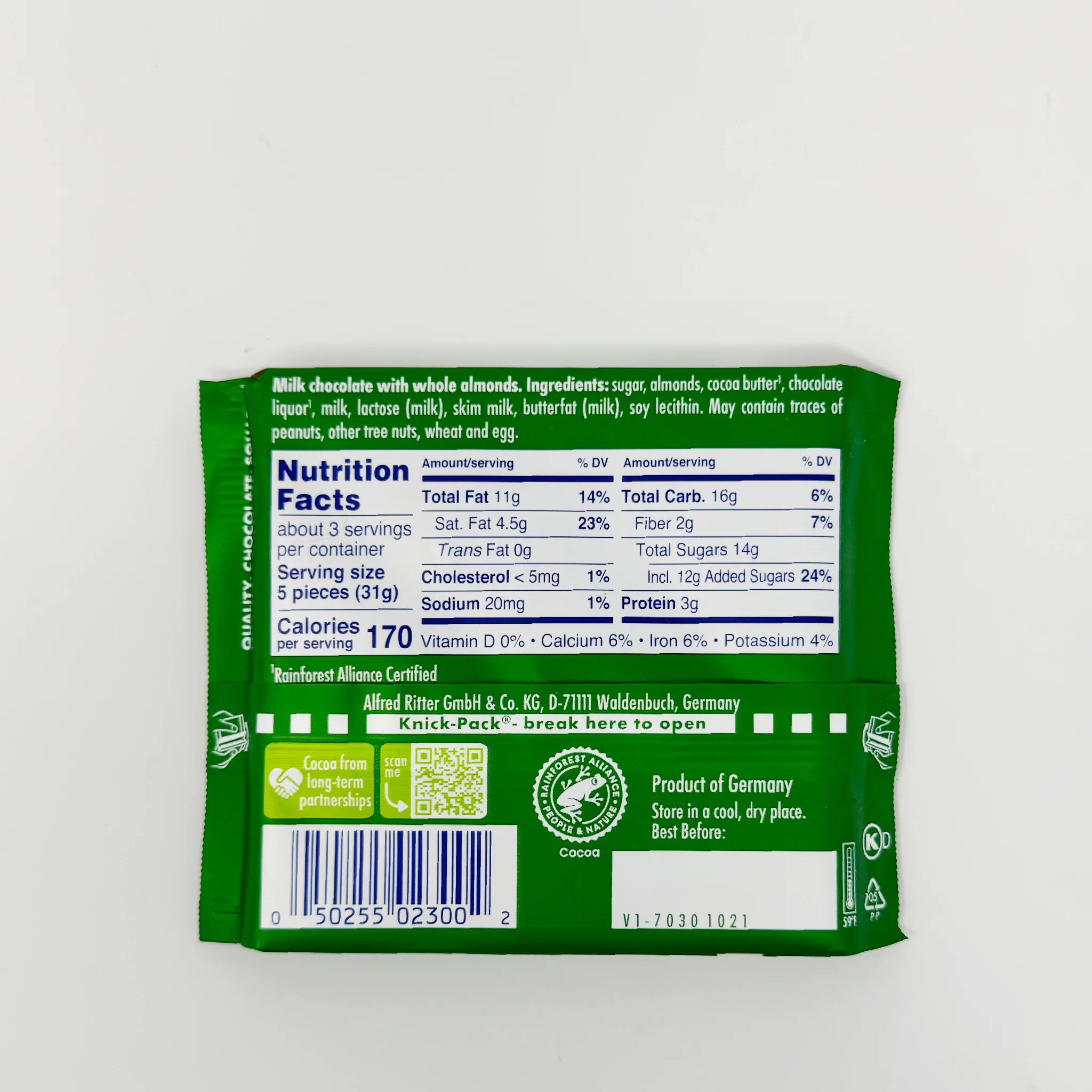 Ritter sprot chocolate bars 100g - Image 2