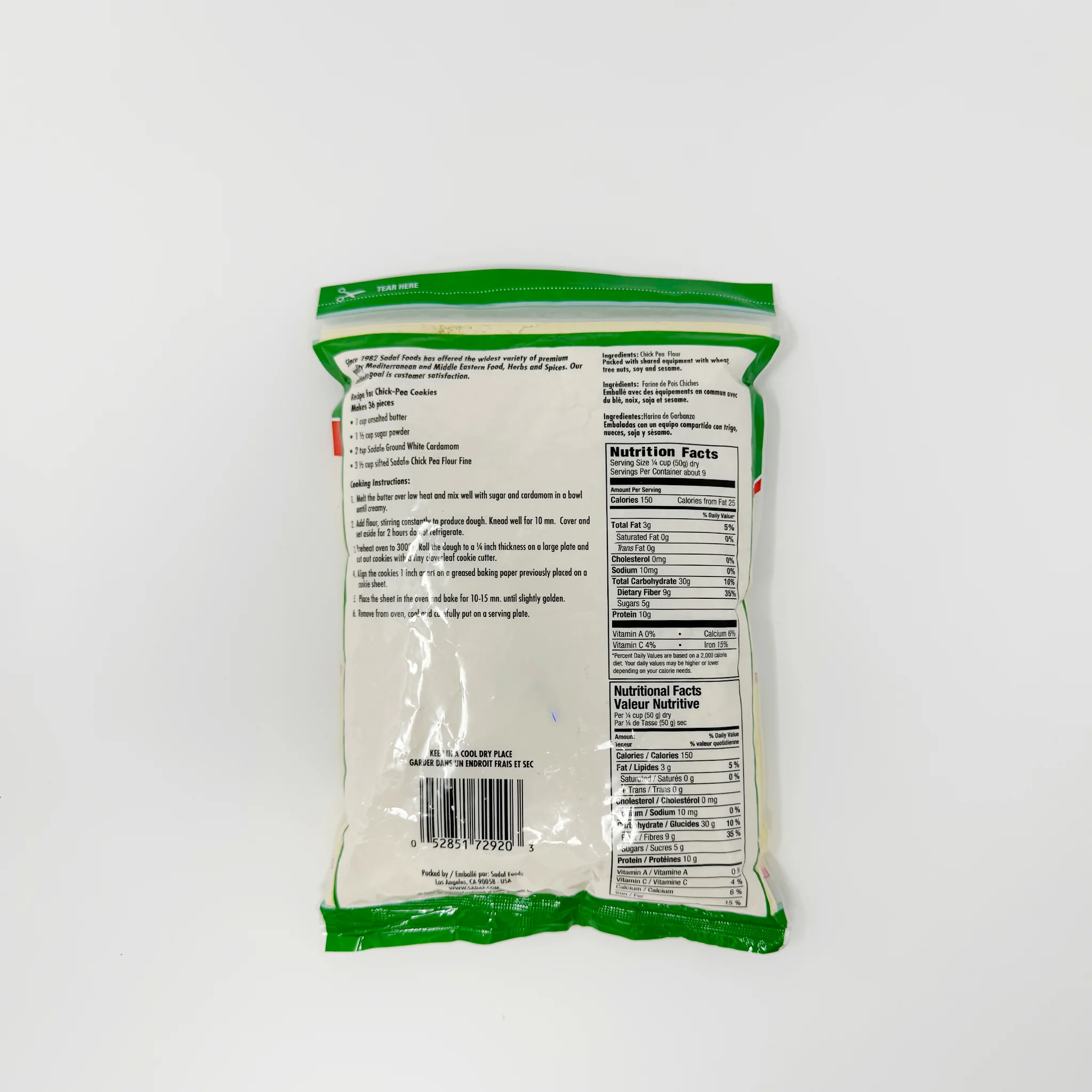 Sadaf Chickpea Flour fine 454g - Image 2