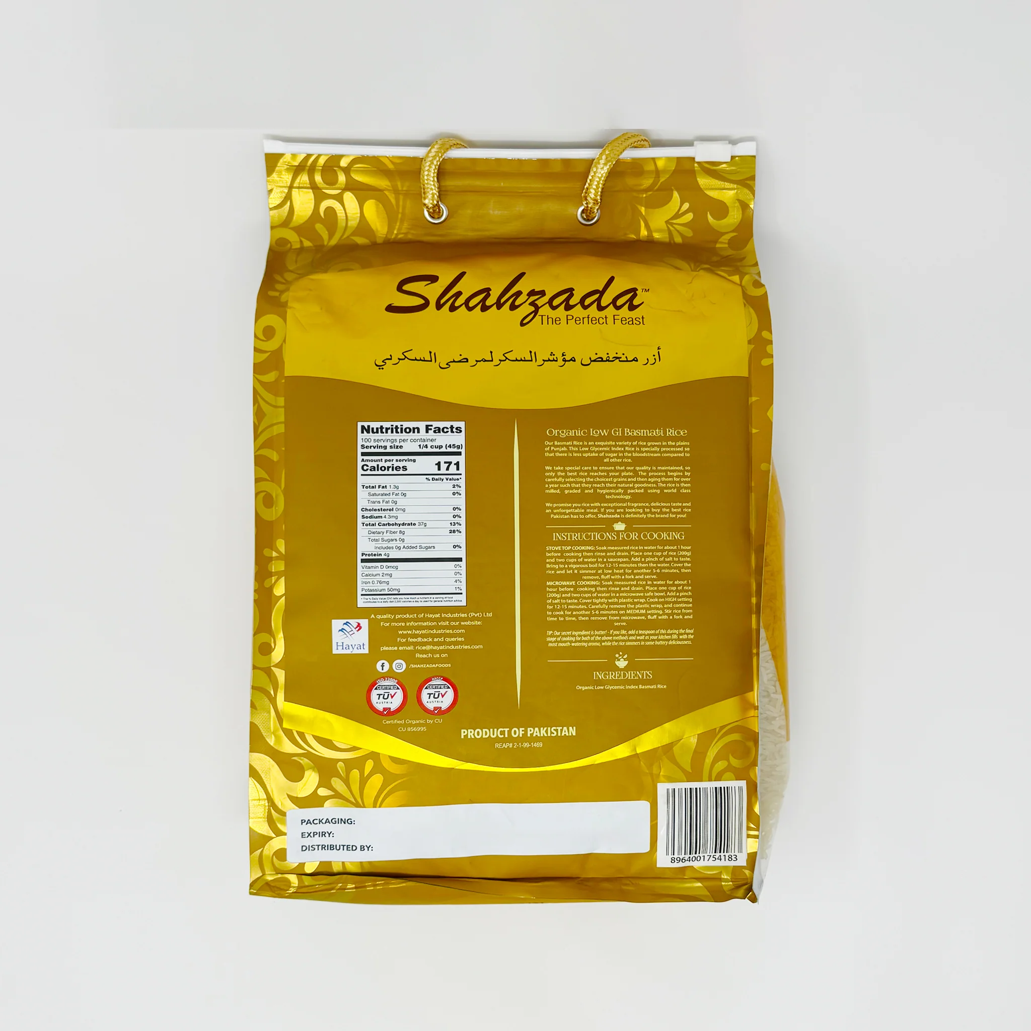 Shahzada organic Low Gi Basmati rice 10 lb (In-Store Only) - Image 2
