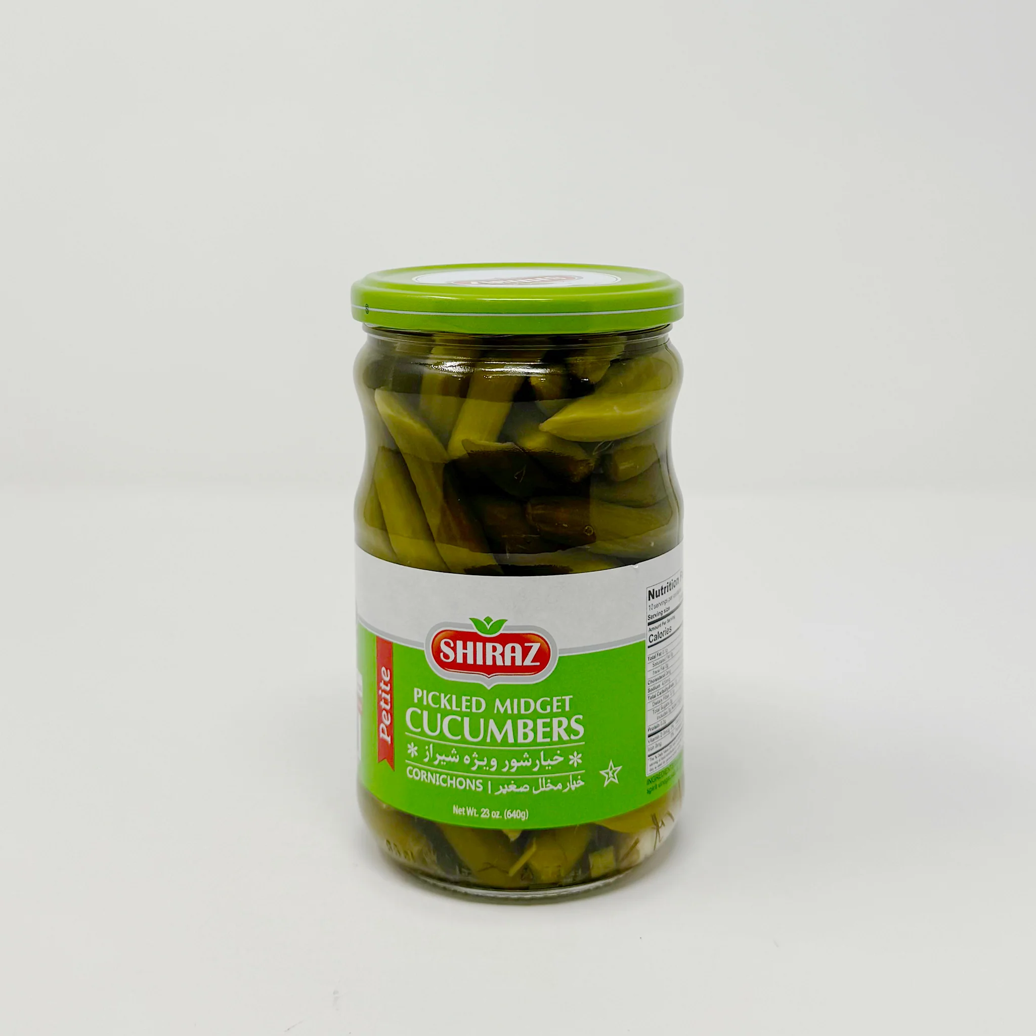 Shiraz pickled midget cucumbers 640g