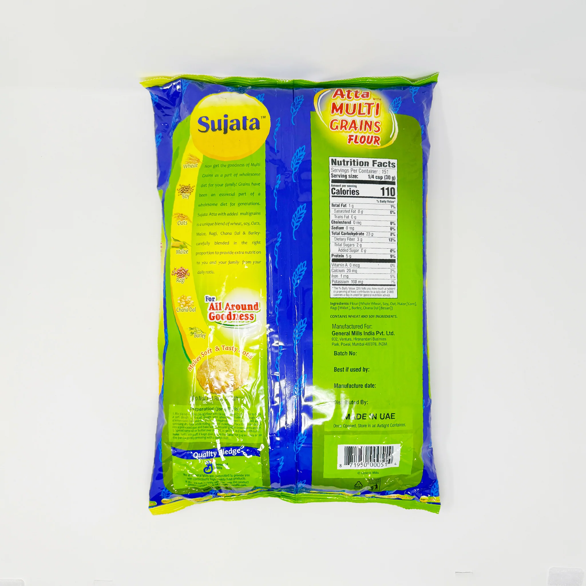 Sujata Atta Multi Grains flour 10 Lb - Image 2