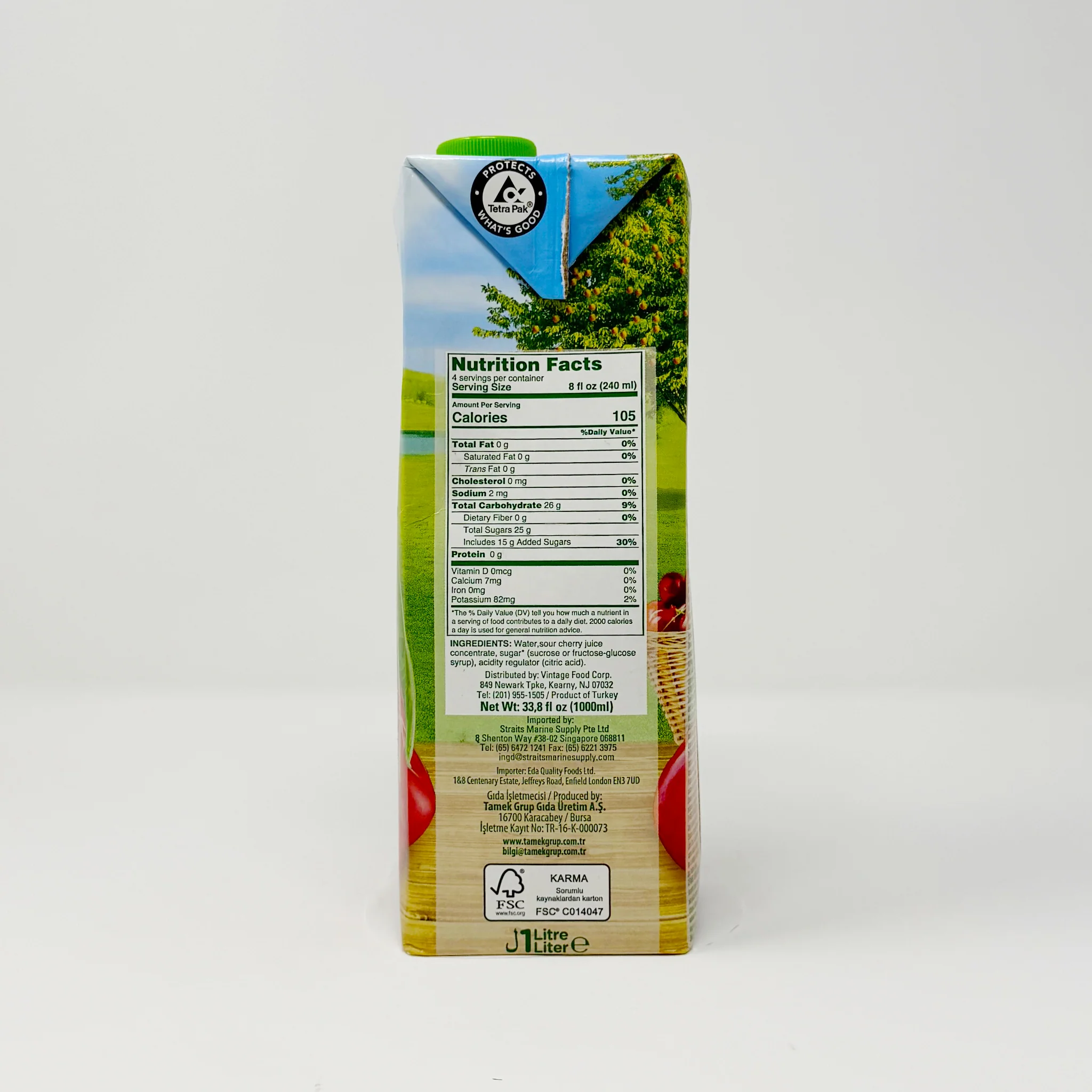 Tamek Sour Cherry Nectar 1 L - Image 2