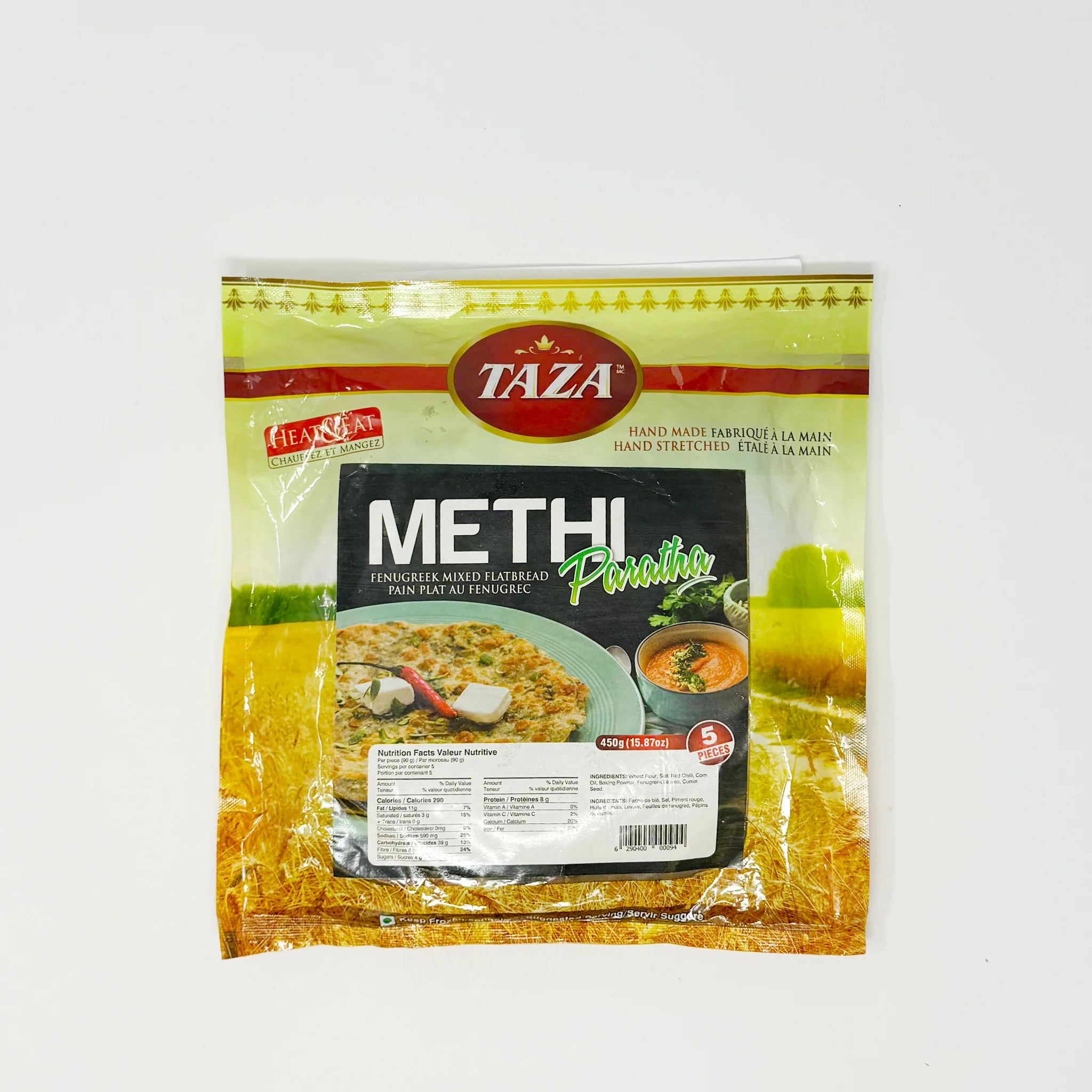 Taza Methi paratha 5 pieces 450g (In-Store Only)