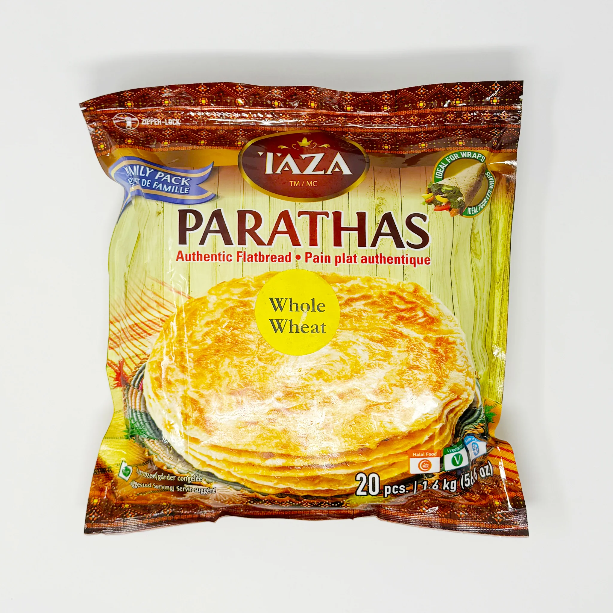 Taza paratha whole wheat 20 pieces 1.6 kg (In-Store Only)