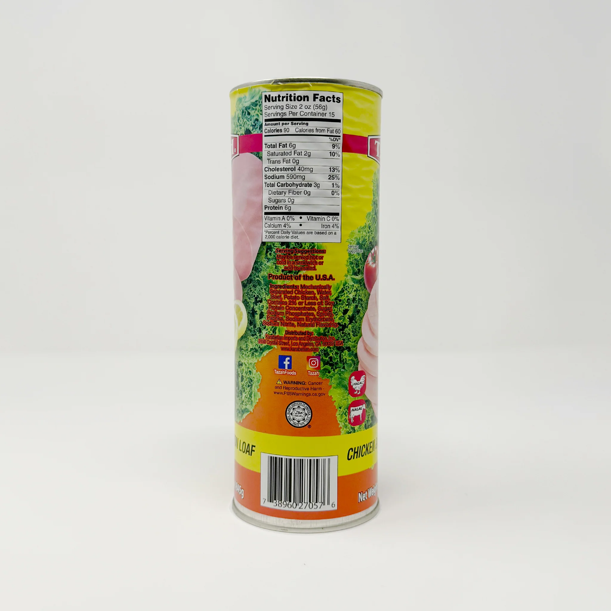Tazah Chicken & Beef Luncheon meat 854g - Image 2