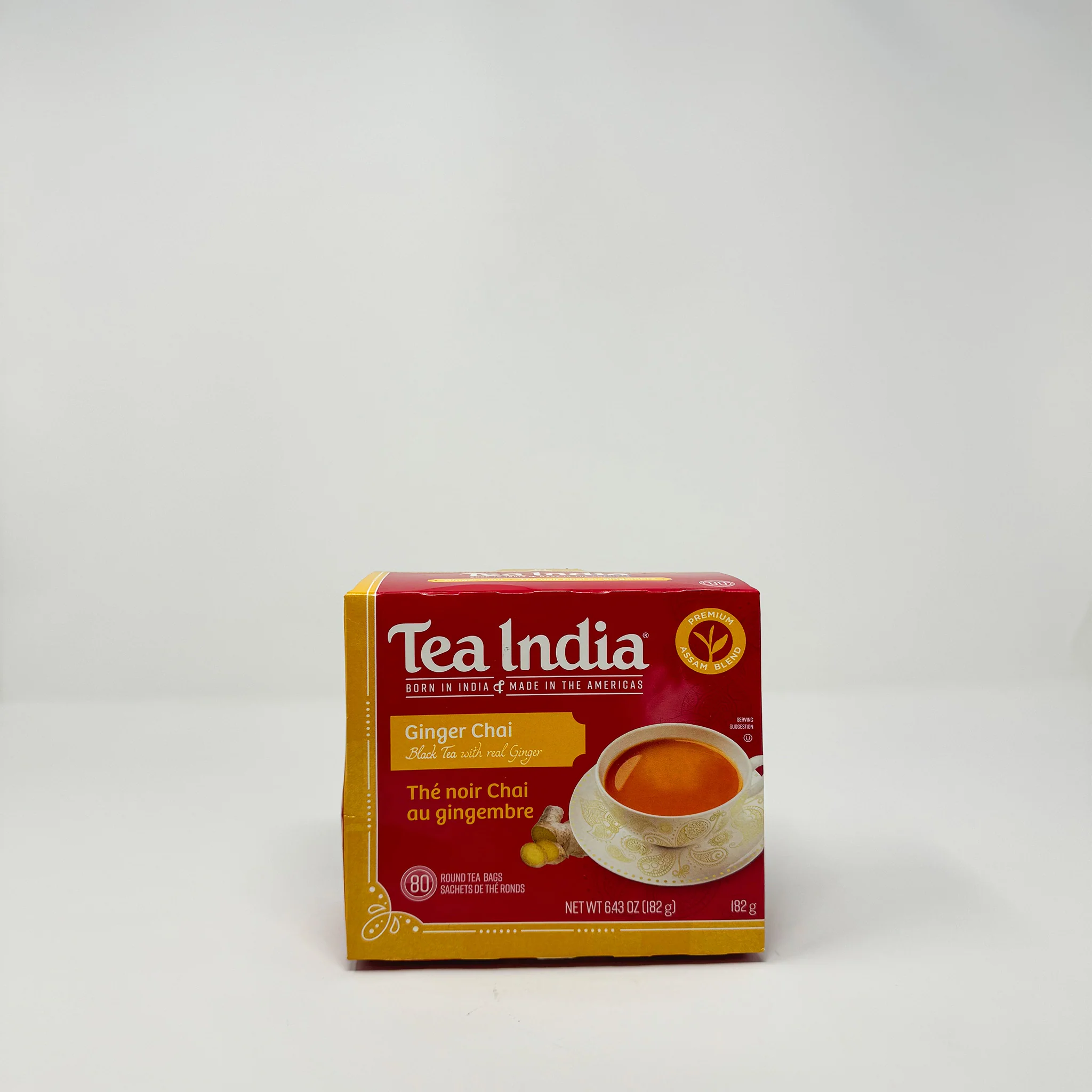 Tea India black tea with Ginger Chai 80 Round Tea Bags