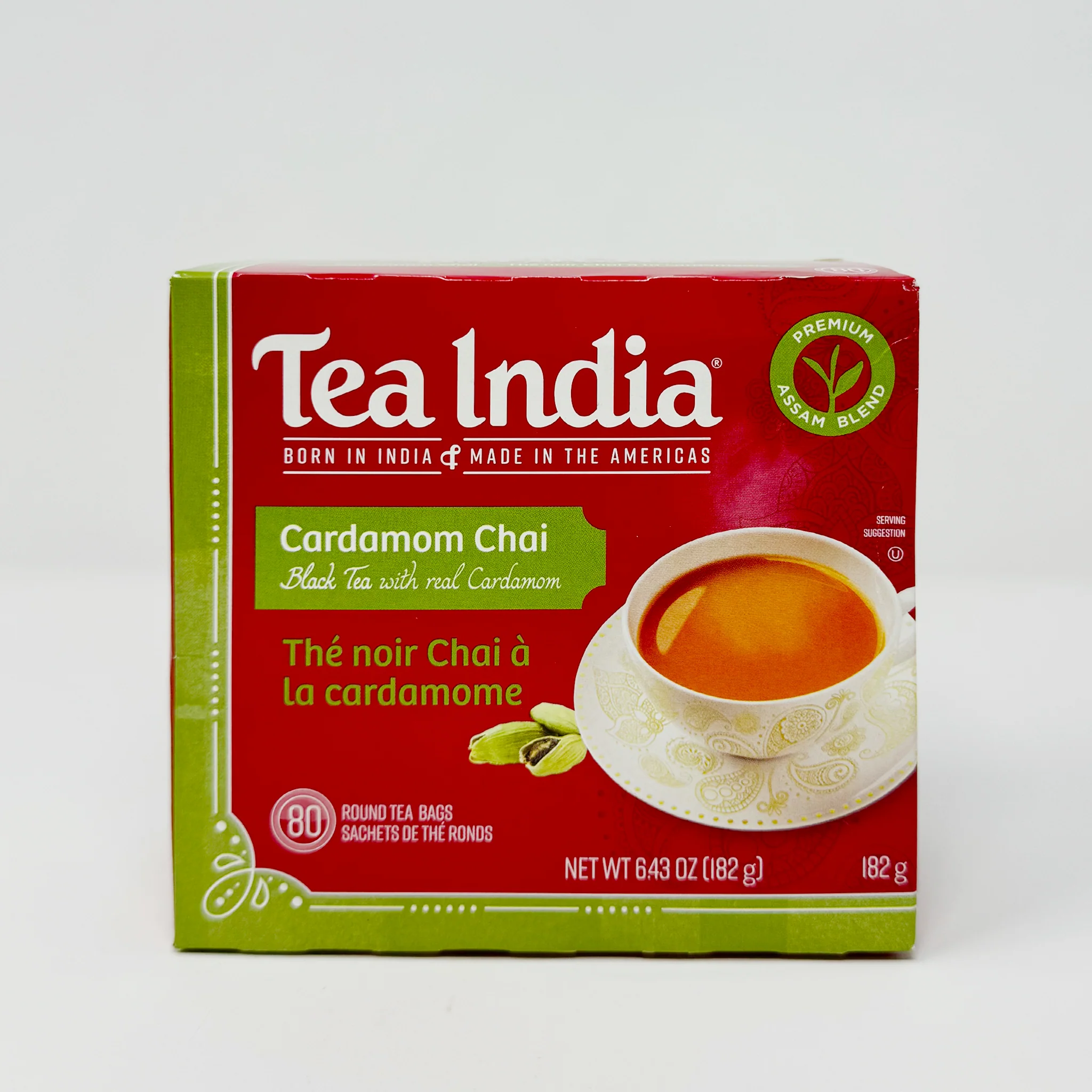 Tea India black tea with real cardamom 80 Round Tea Bags