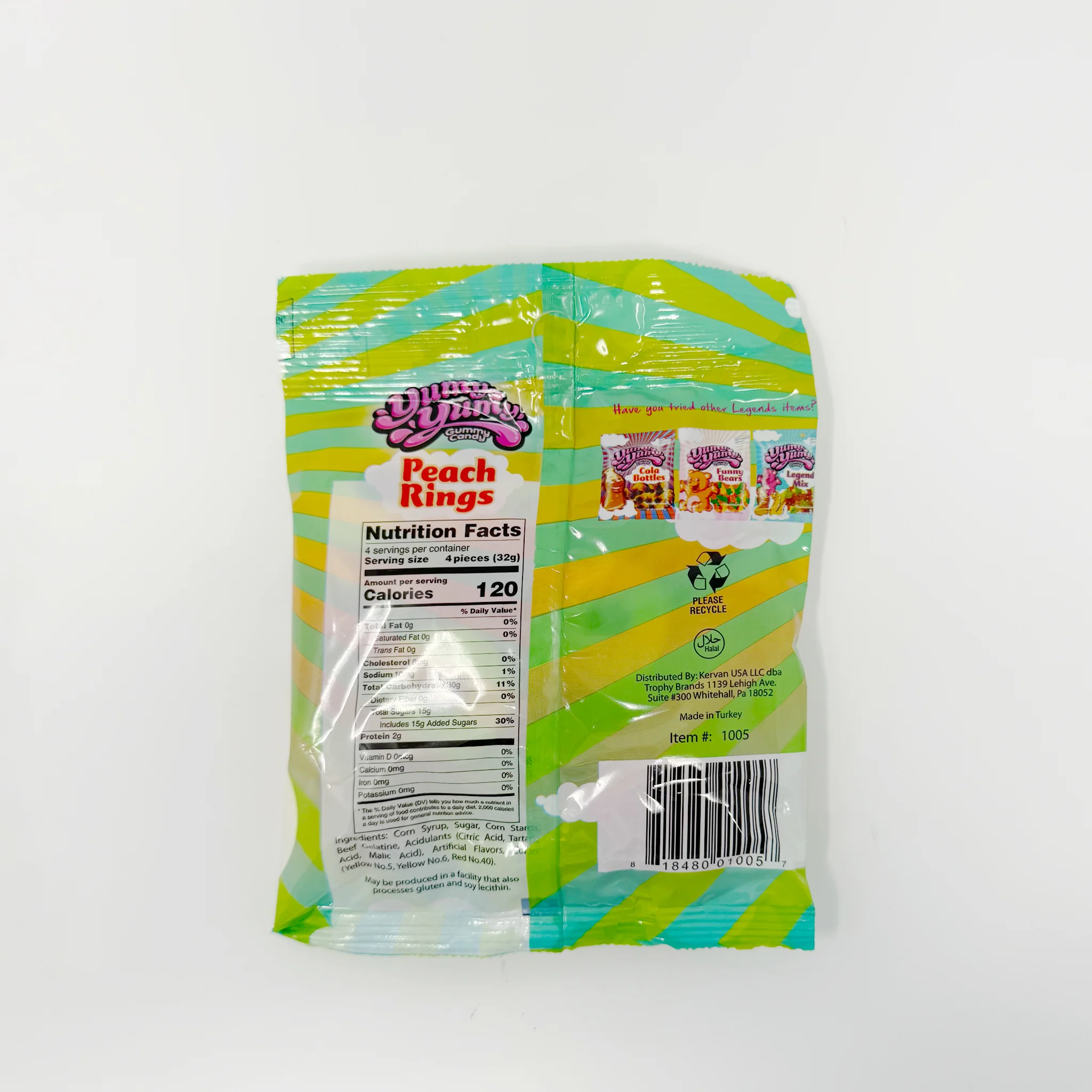 Yumy yumy gummy candy peach Rings 128 - Image 2