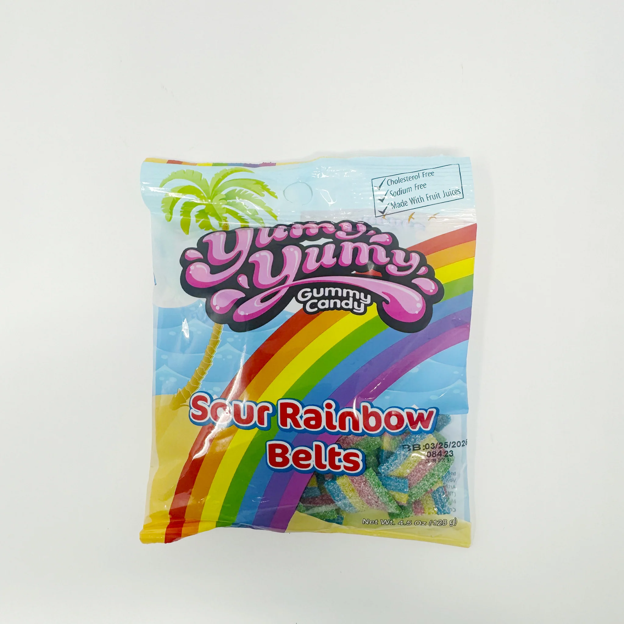 Yumy yumy gummy candy sour Rainbow Belts 128 g