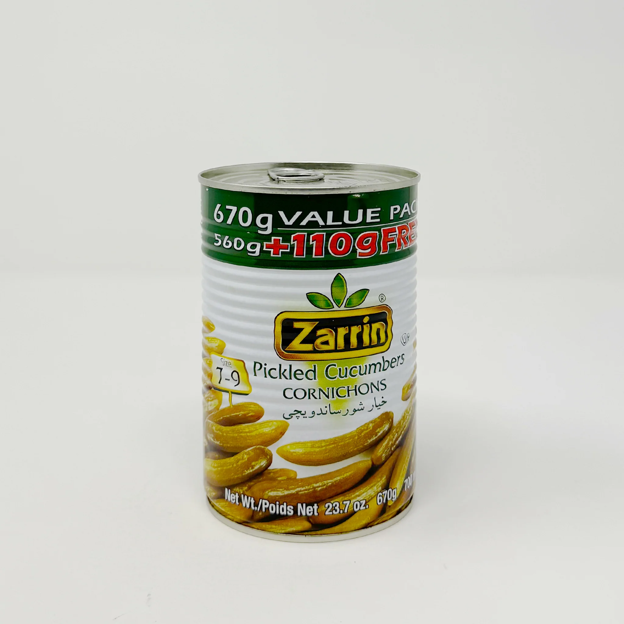Zarrin pickled cucumbers 23.7oz can