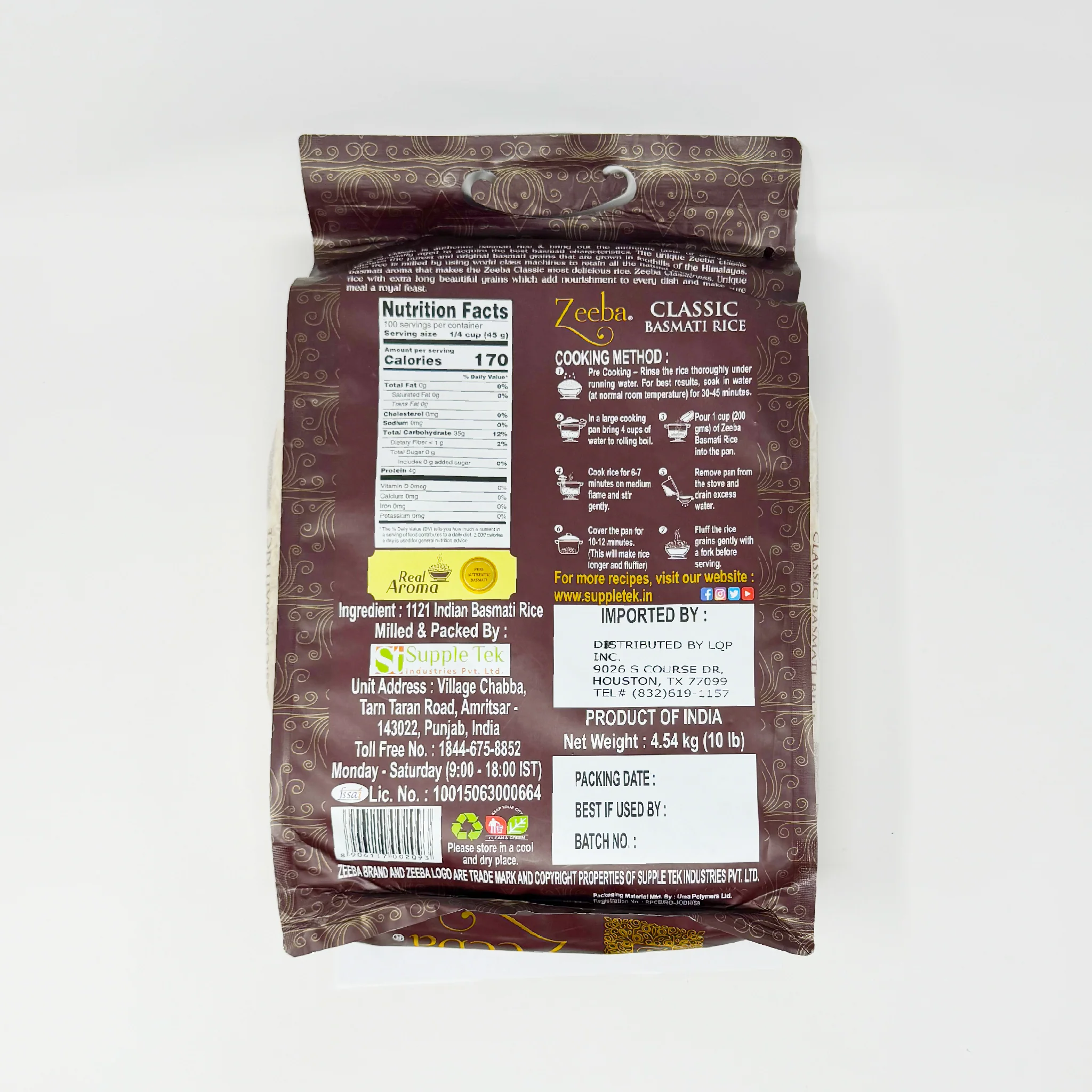 Zeeba Classic Basmati Rice 10 lb (In-Store Only) - Image 2