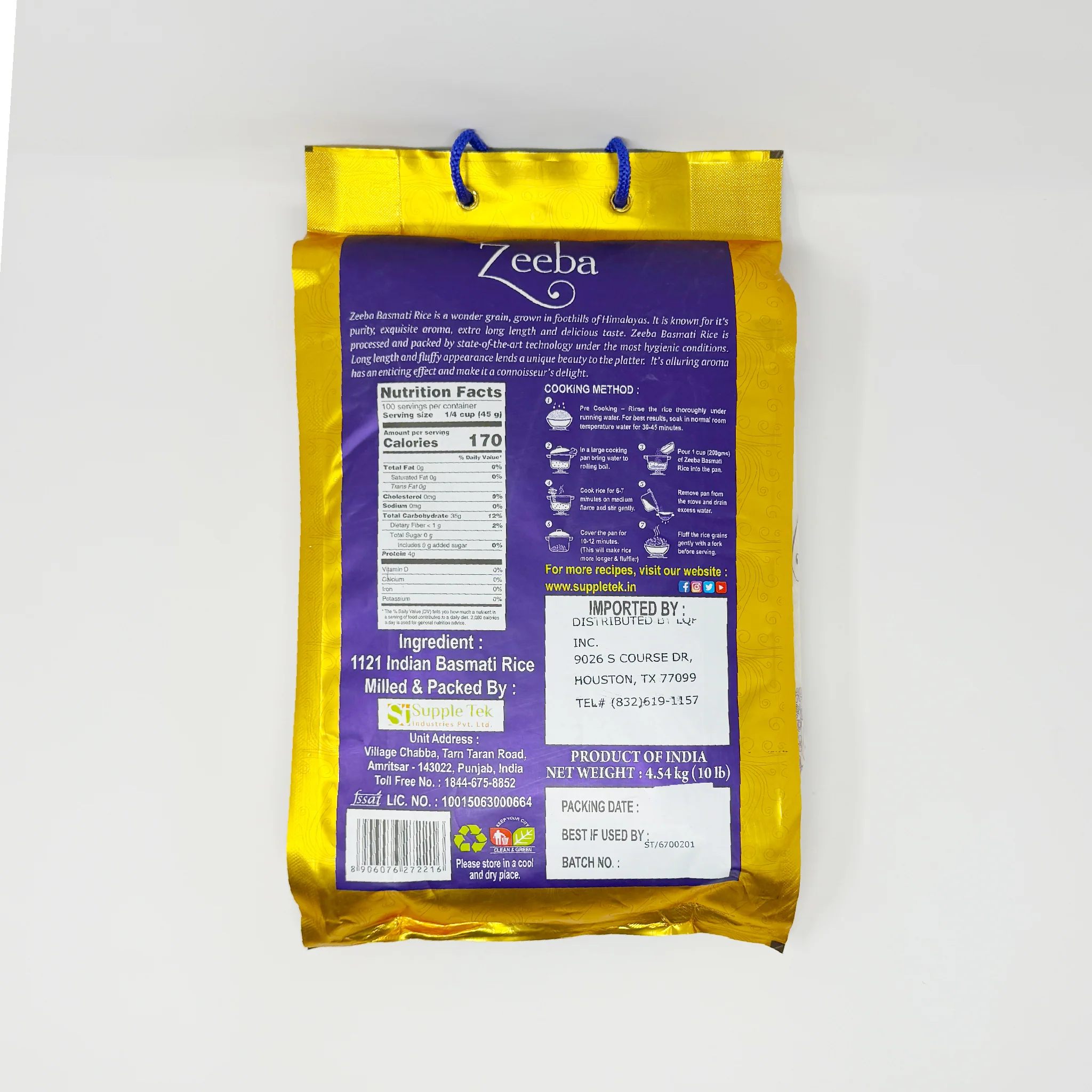 Zeeba premium Basmati Rice 10lb (In-Store Only) - Image 2